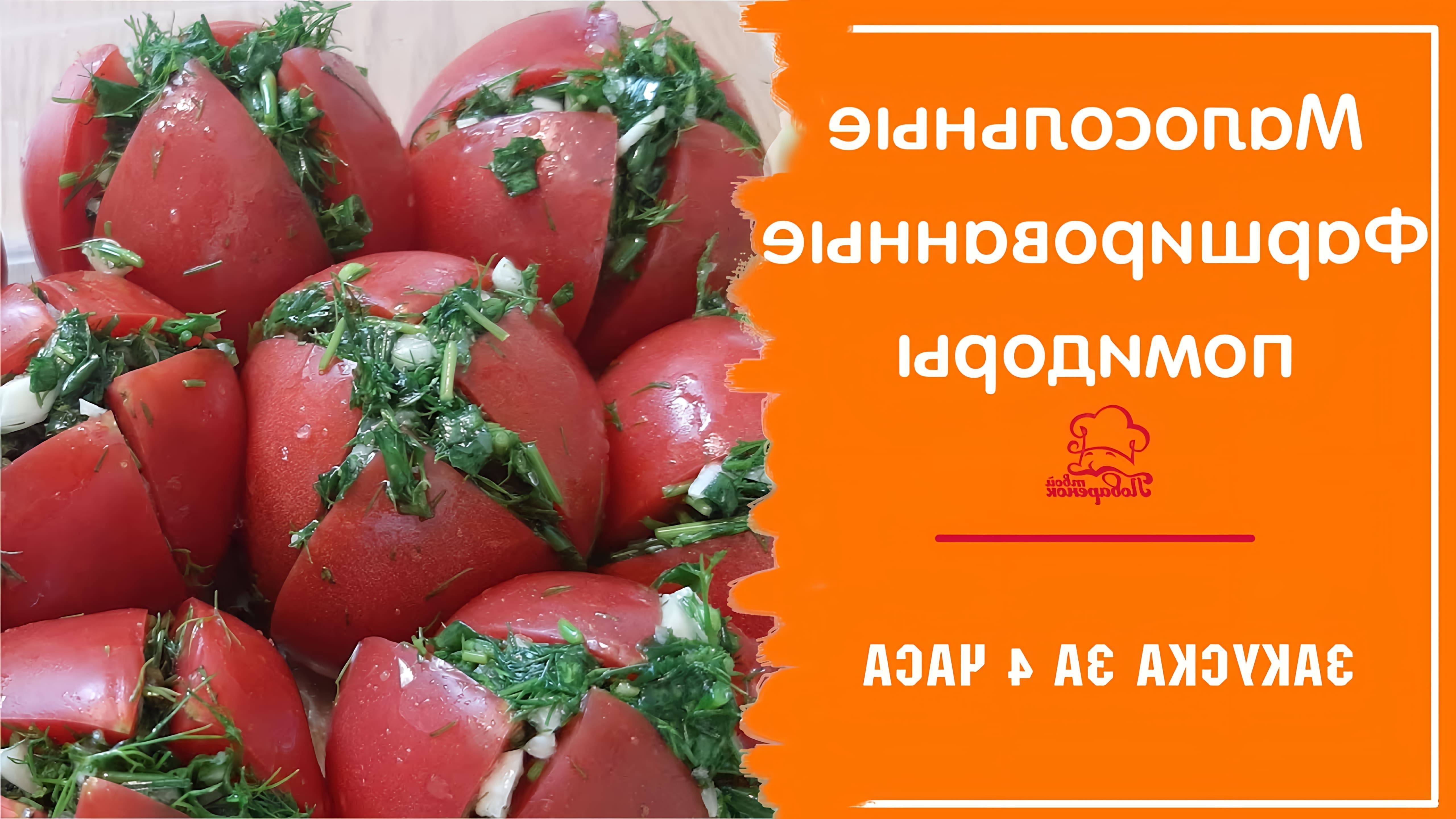 В этом видео Елена Левченко показывает, как приготовить малосольные фаршированные помидоры