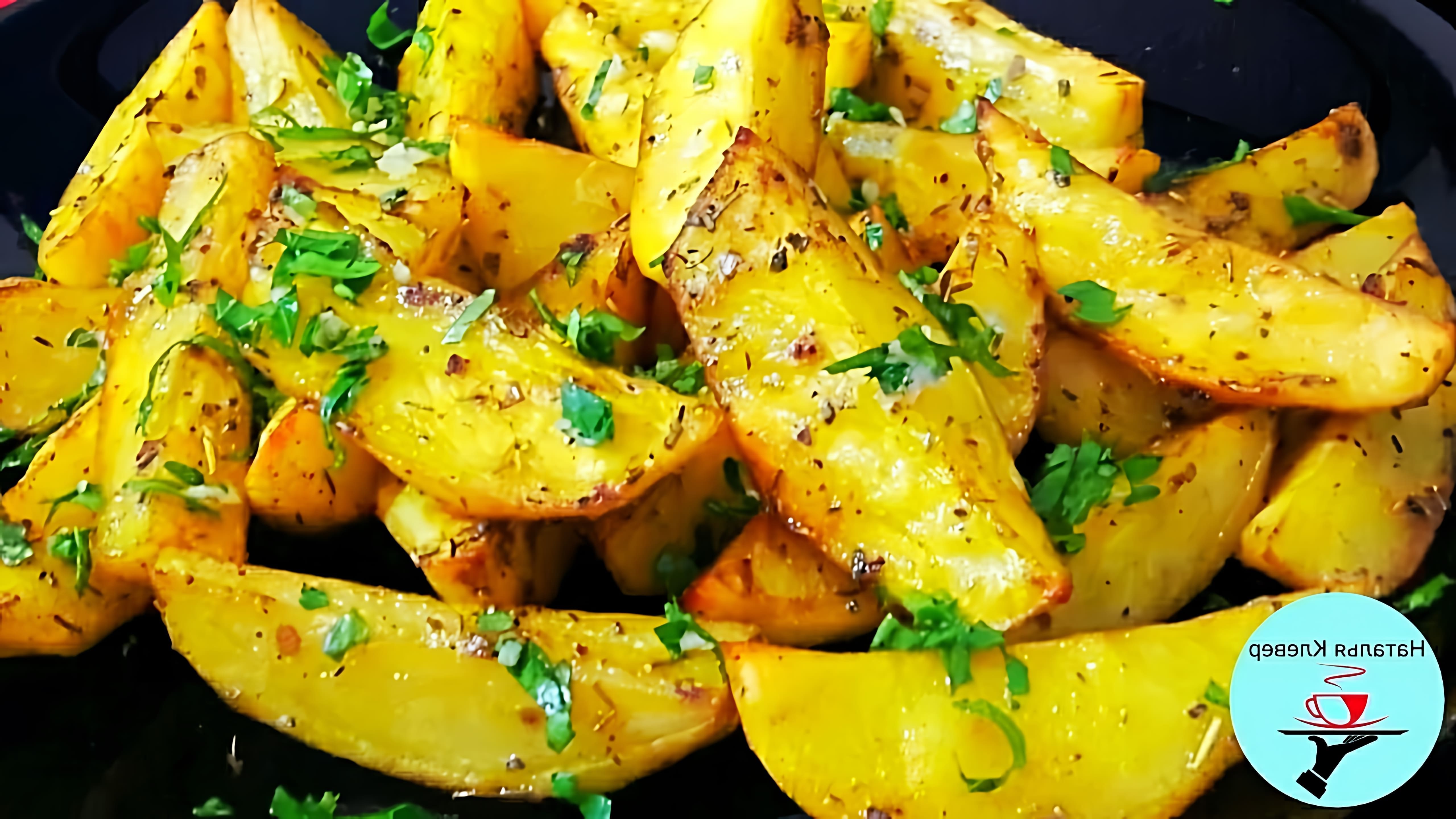 В этом видео демонстрируется рецепт приготовления картофеля по-деревенски в духовке