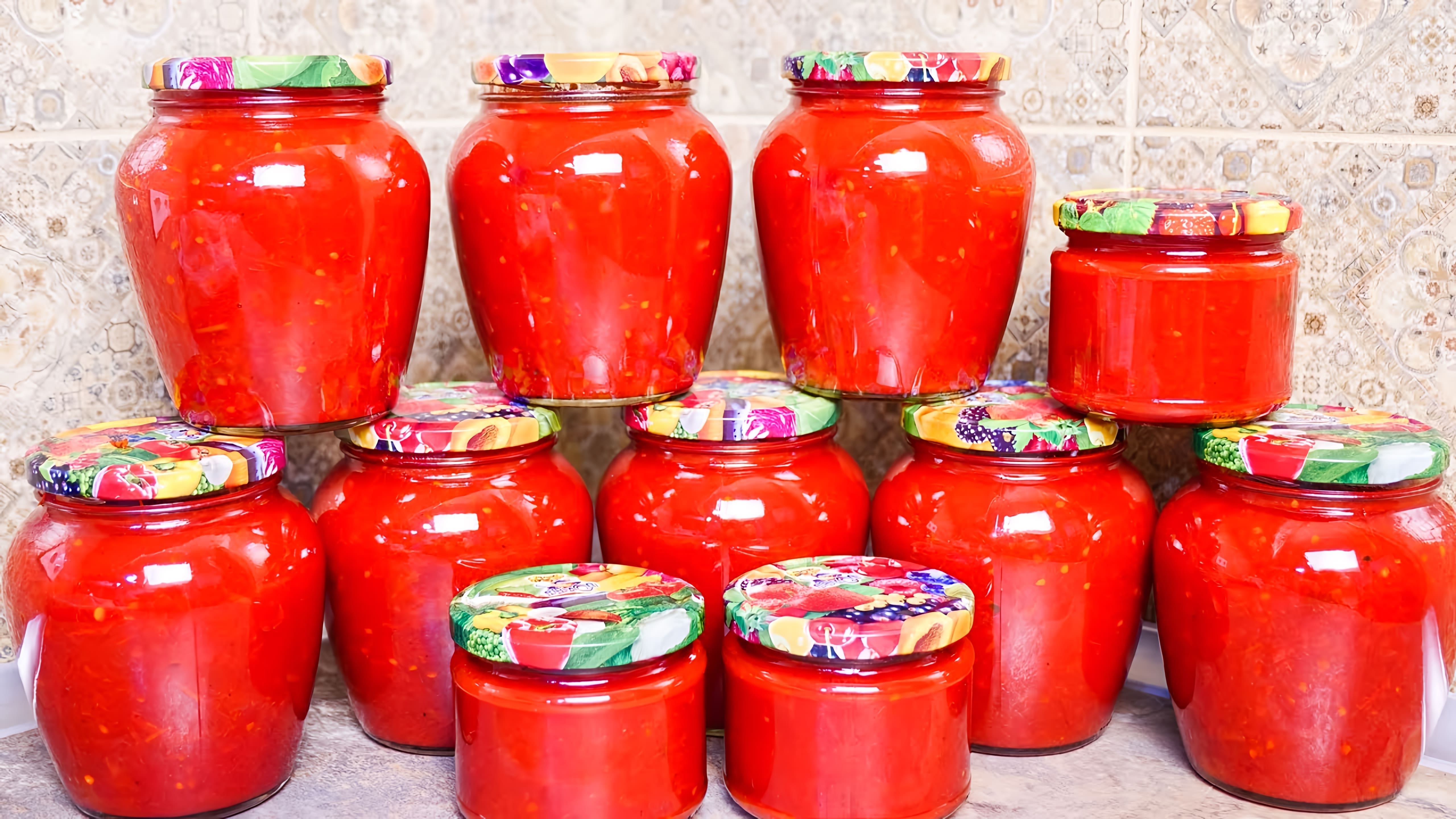 В этом видео демонстрируется процесс приготовления томатного соуса "Нежность"