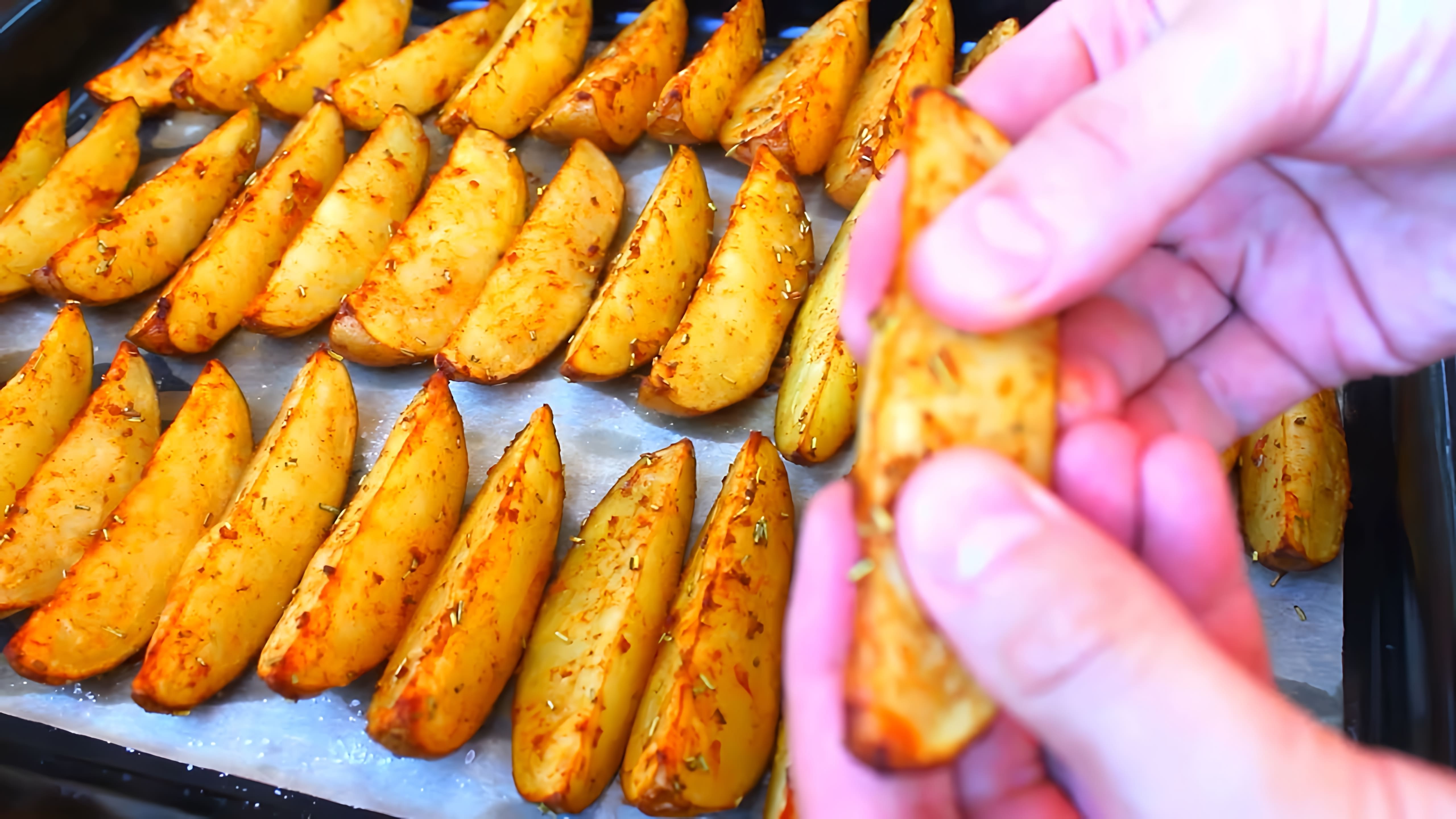 В этом видео-ролике вы узнаете, как приготовить вкусную и ароматную картошку по-деревенски в духовке