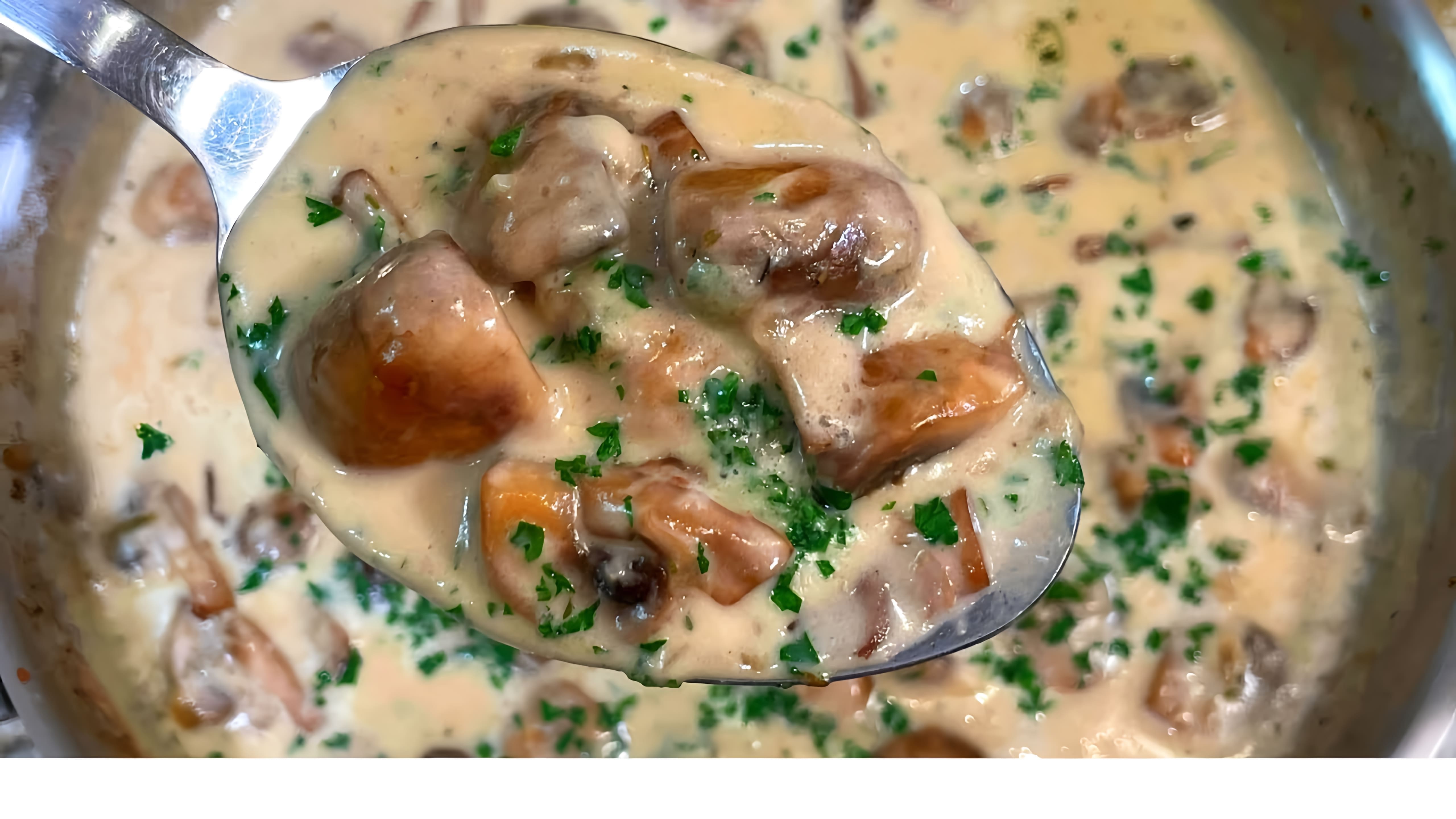 Видео рецепт кремового соуса из грибов, который можно подавать с пастой, мясом, рисом или другими блюдами