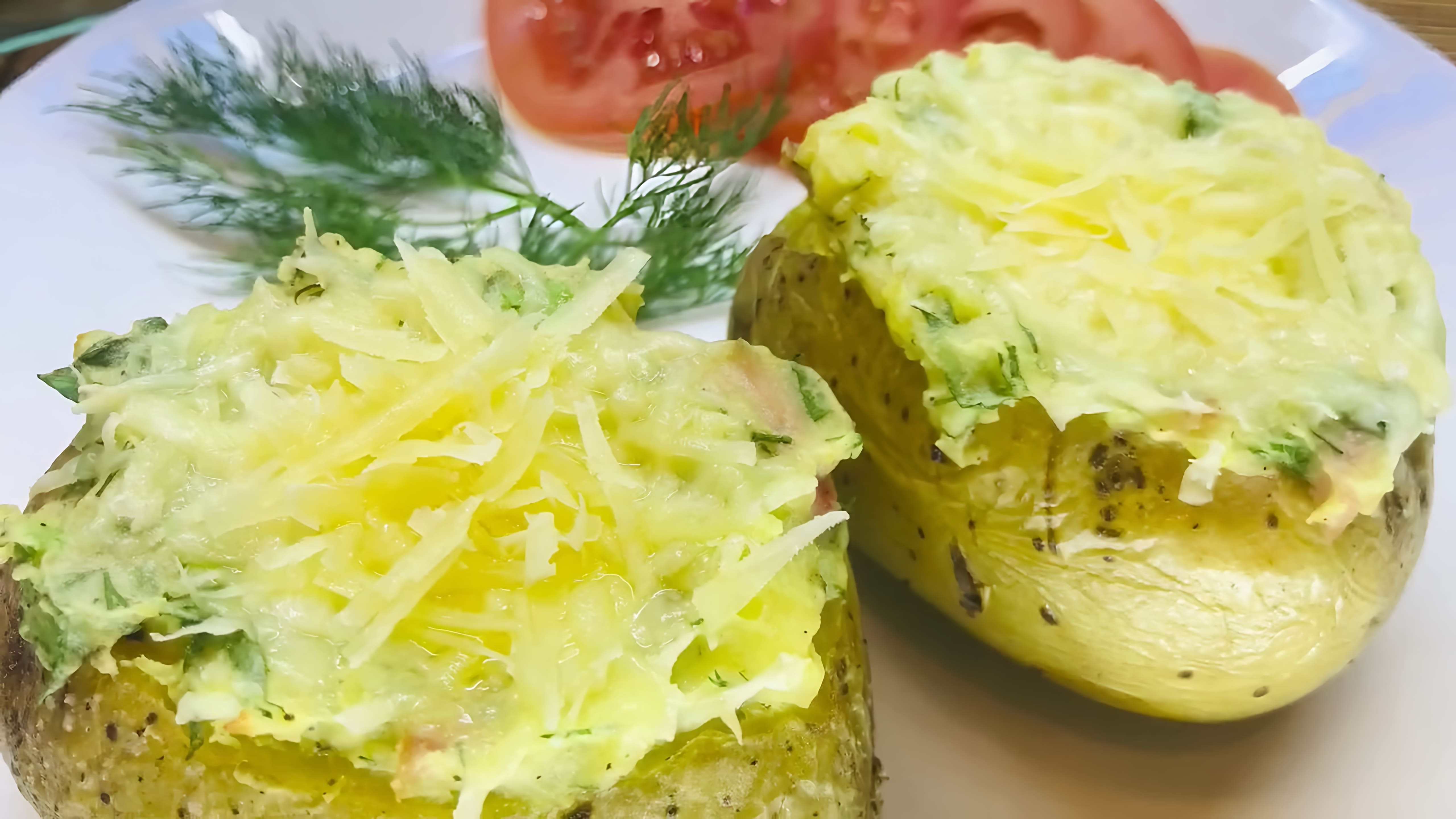 В этом видео Ольга показывает, как приготовить запеченный картофель с ветчиной, сыром и зеленью