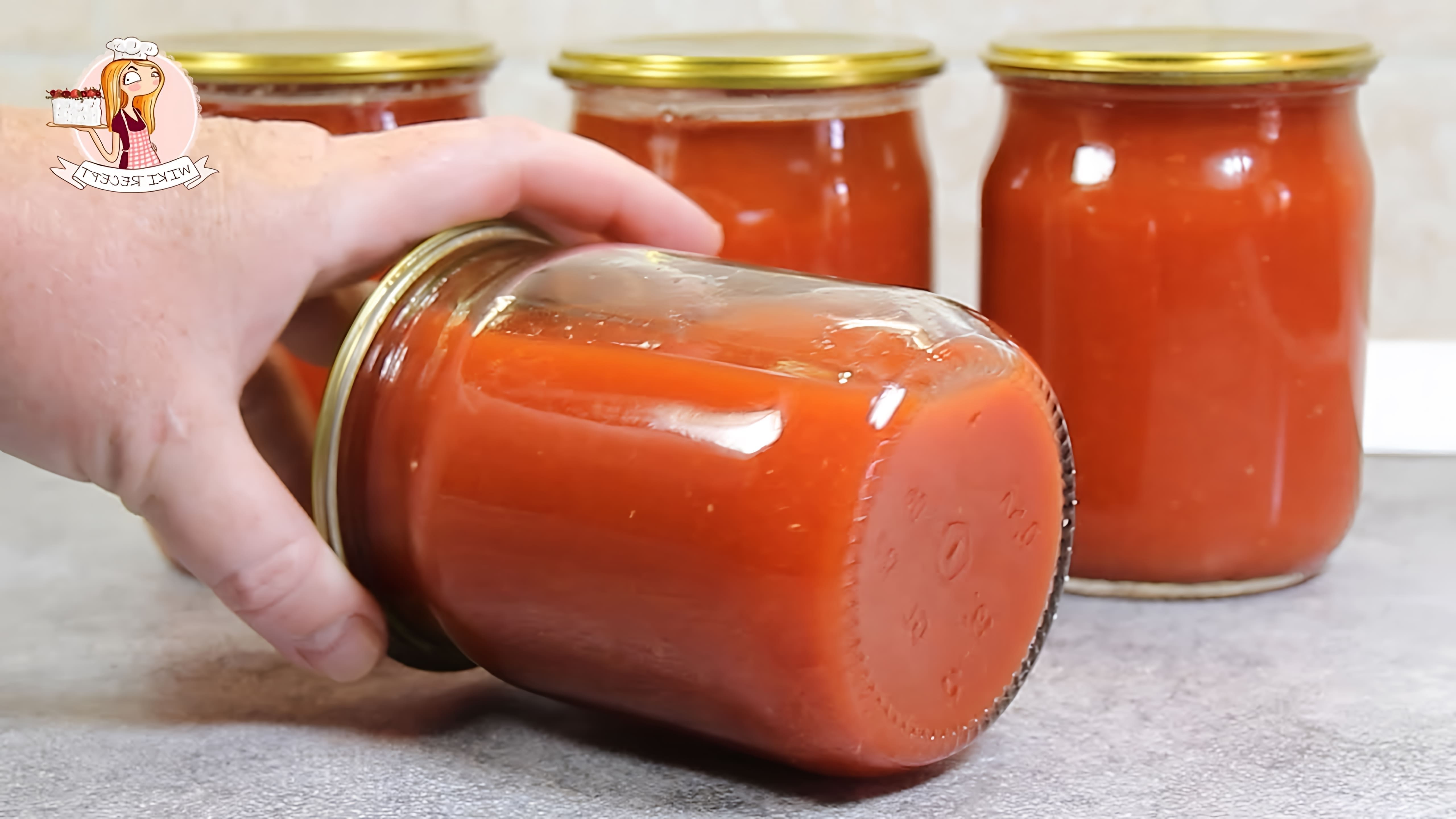 В этом видео демонстрируется простой способ приготовления томатного сока на зиму