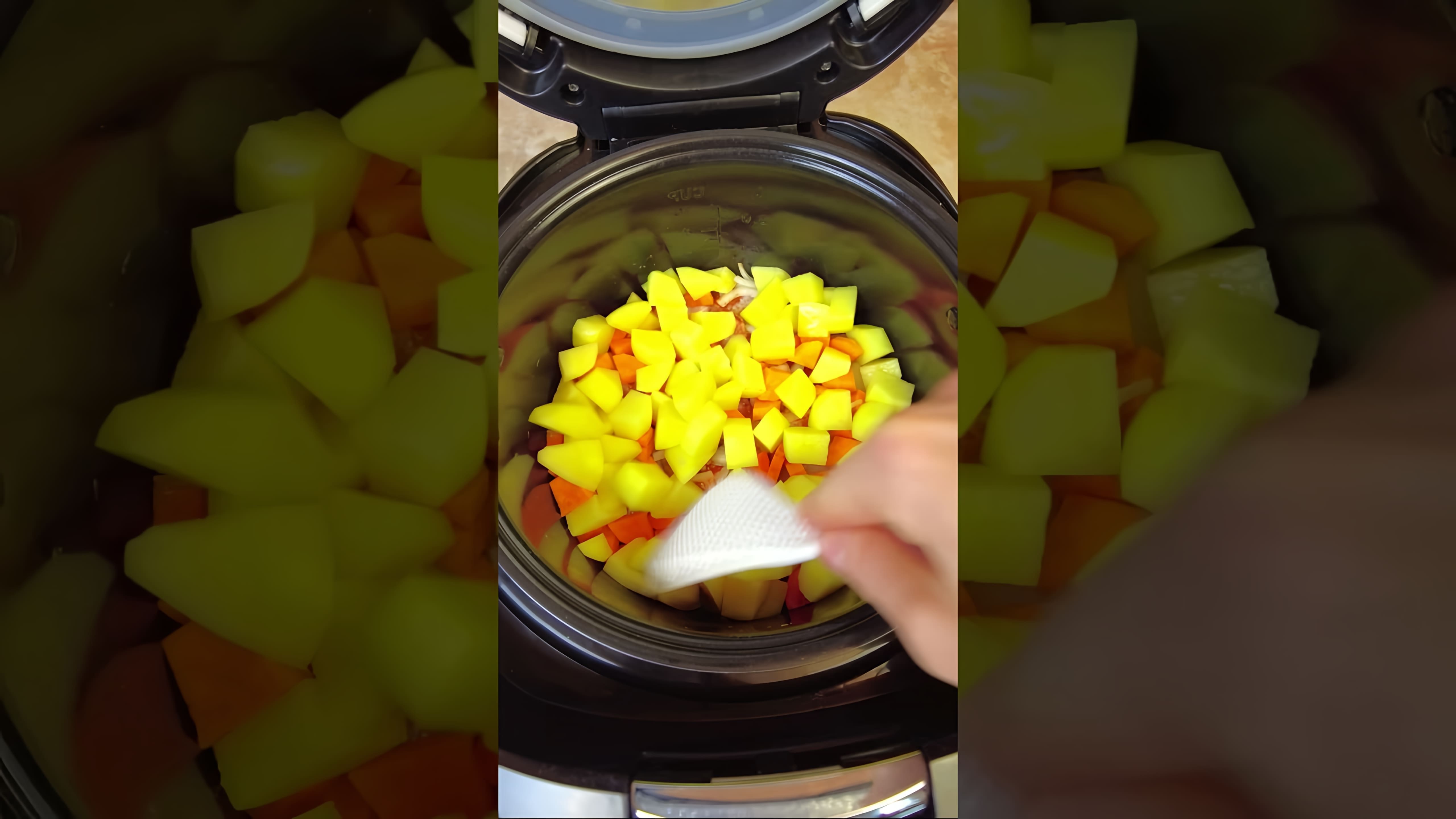 В этом видео демонстрируется процесс приготовления простого, но вкусного блюда - куриной голени с овощами в мультиварке
