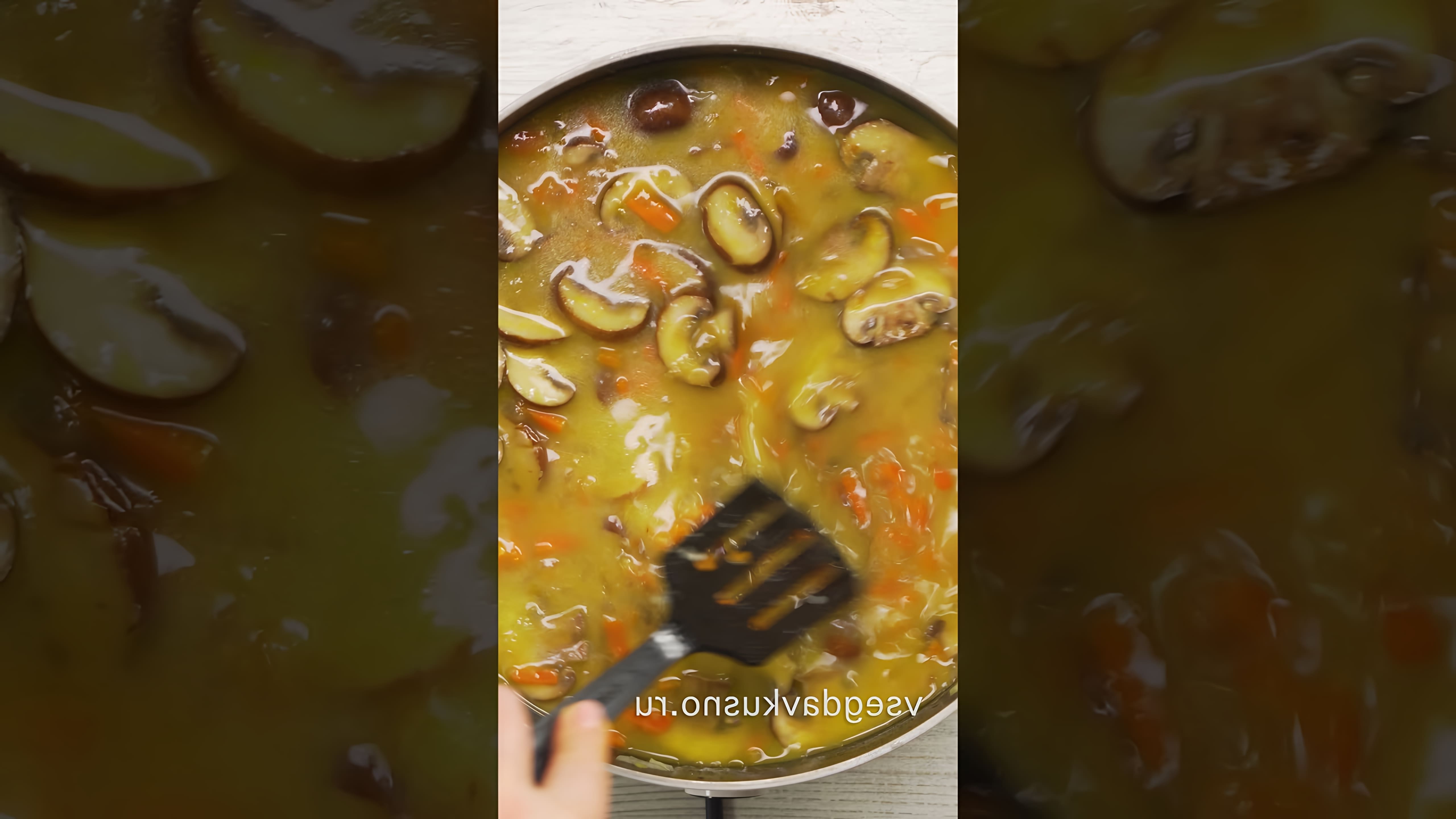 В этом видео-ролике вы увидите, как приготовить вкусный сливочный суп с курицей и грибами всего за полчаса