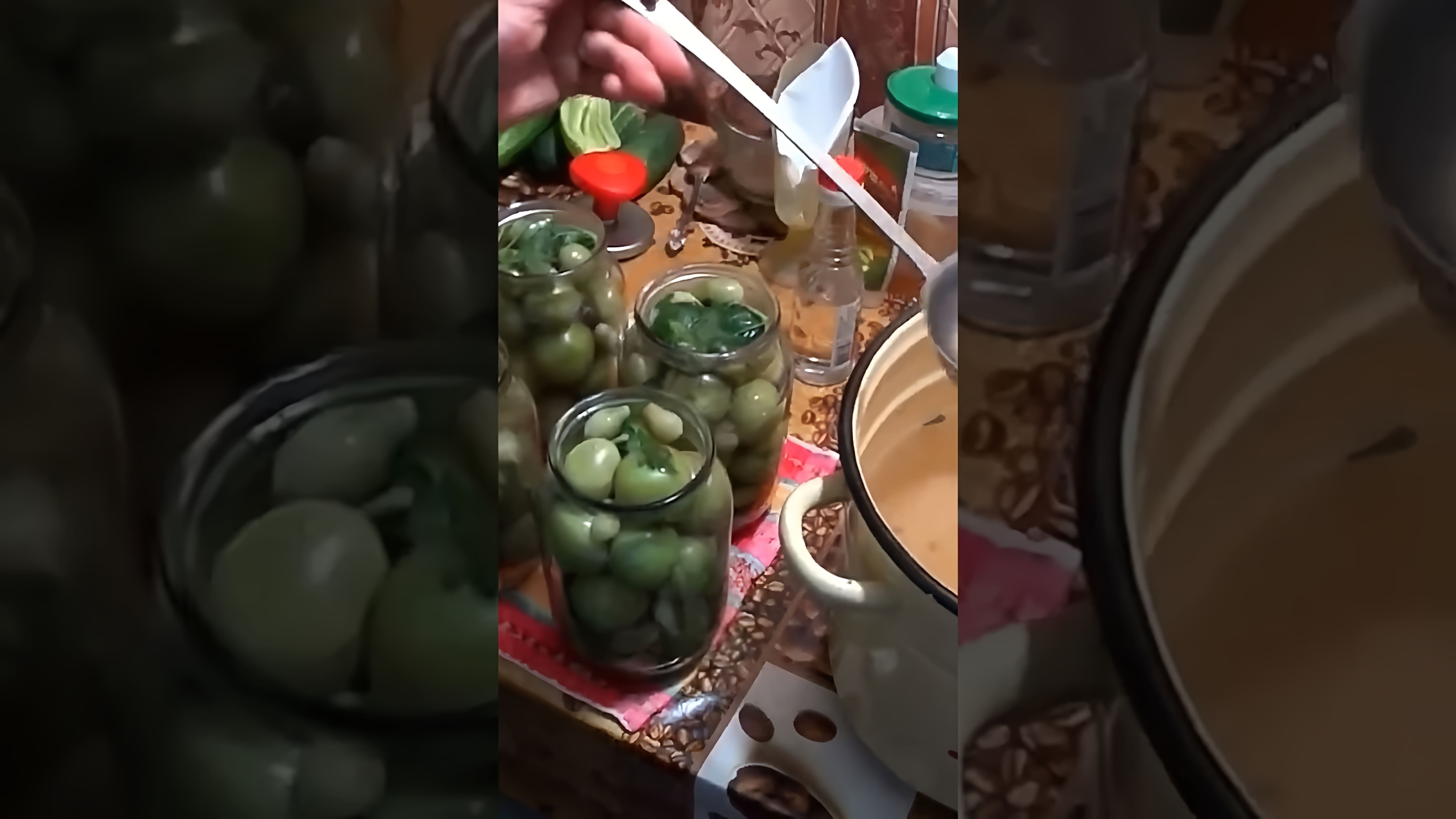 "Проверенный рецепт маринованных зелёных помидор" - это видео-ролик, который демонстрирует процесс приготовления вкусных и ароматных зелёных помидор