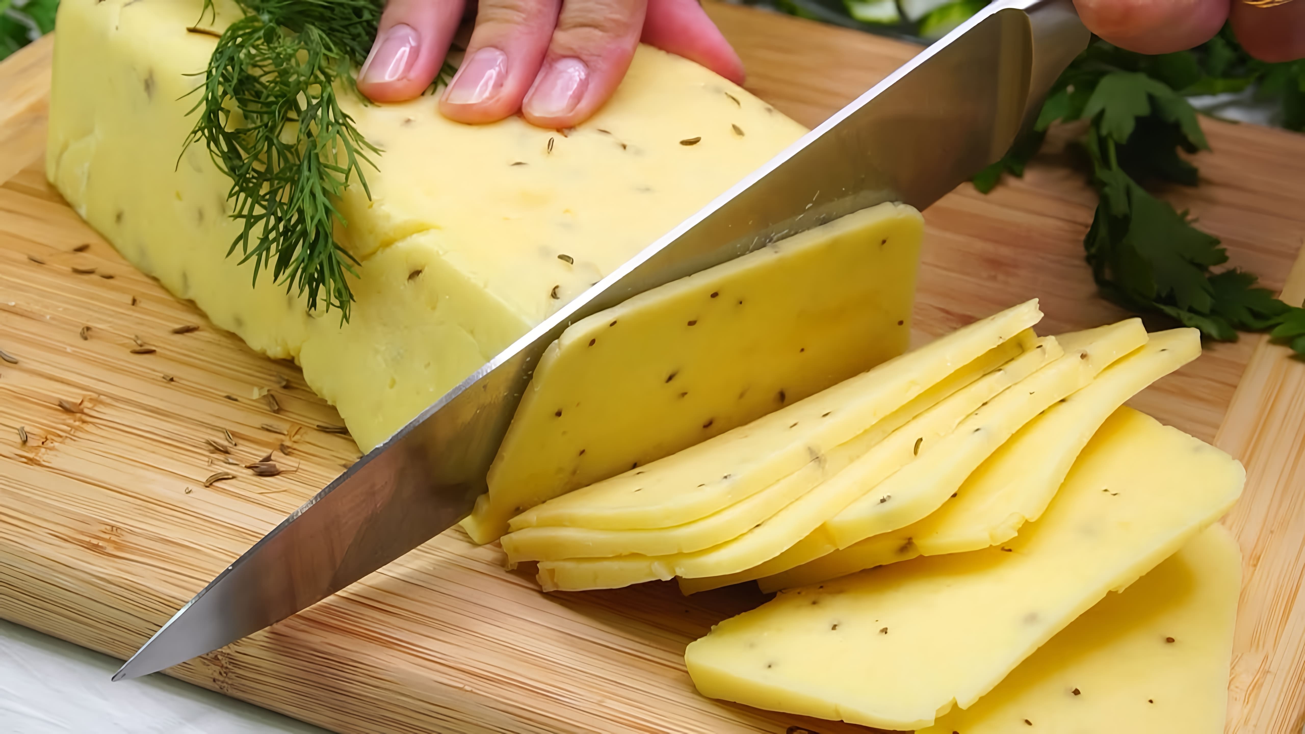 В данном видео демонстрируется процесс приготовления домашнего твердого сыра