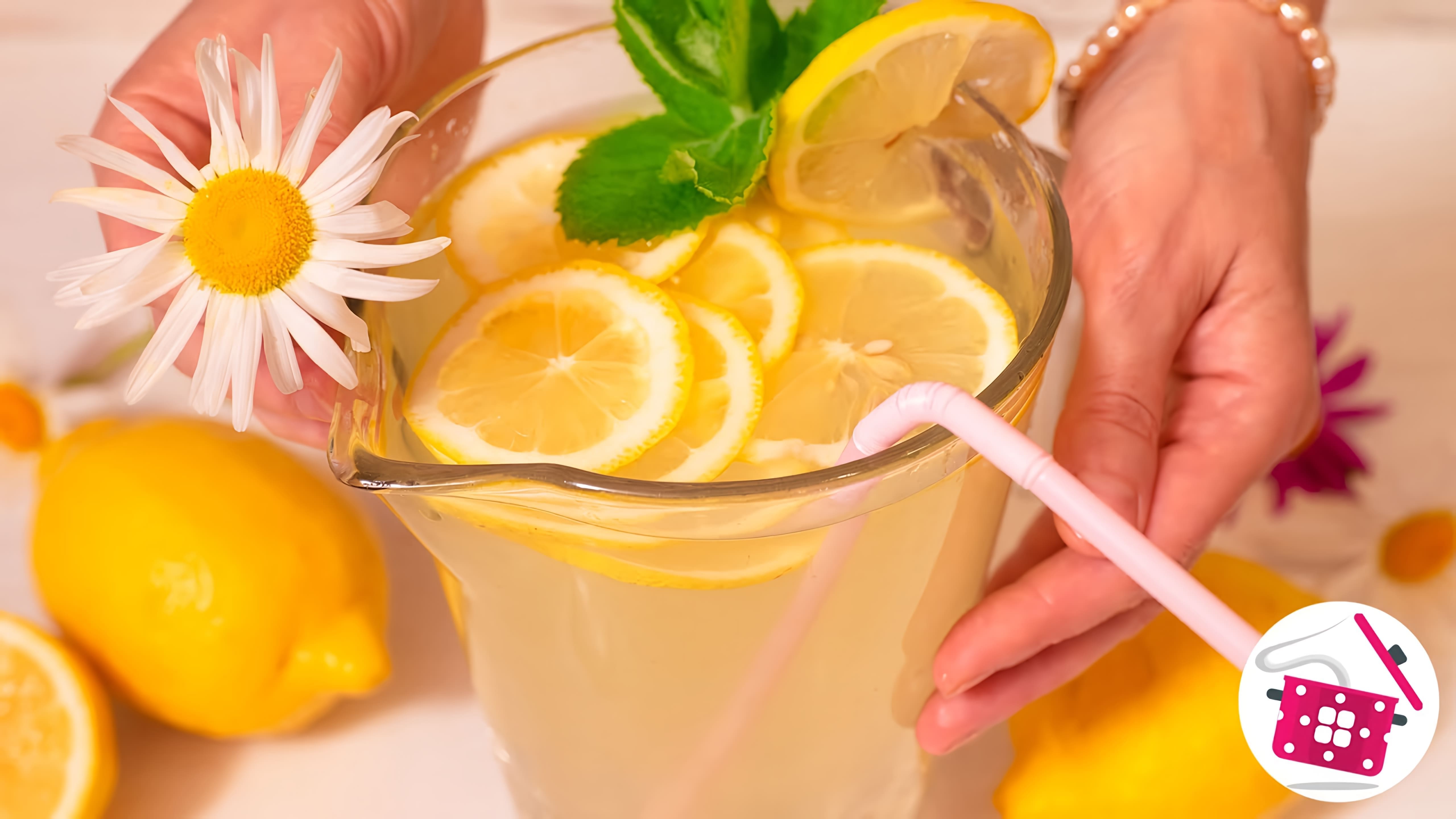 В этом видео демонстрируется простой и быстрый рецепт домашнего лимонада