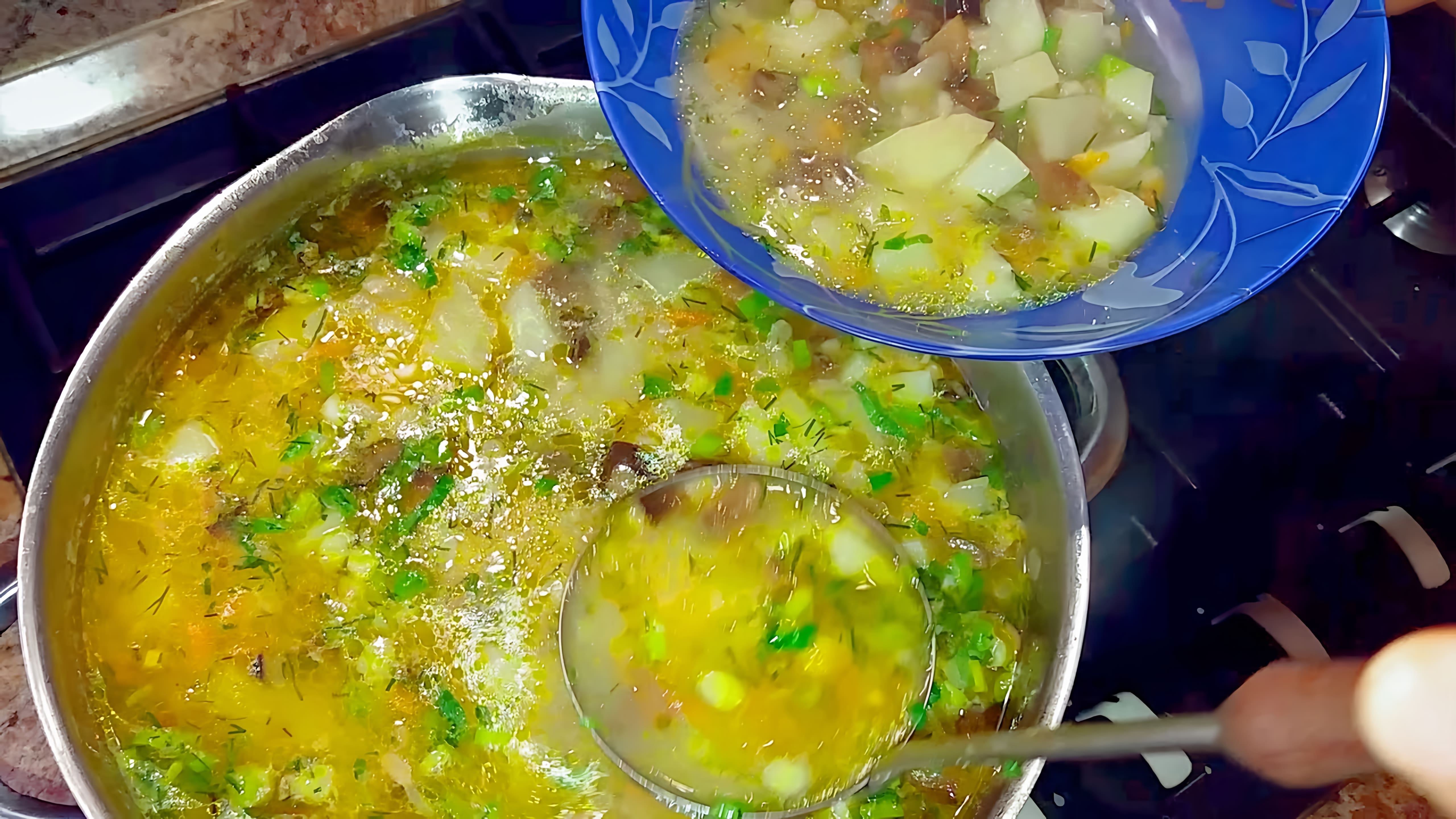 В этом видео демонстрируется рецепт приготовления постного грибного супа с перловкой