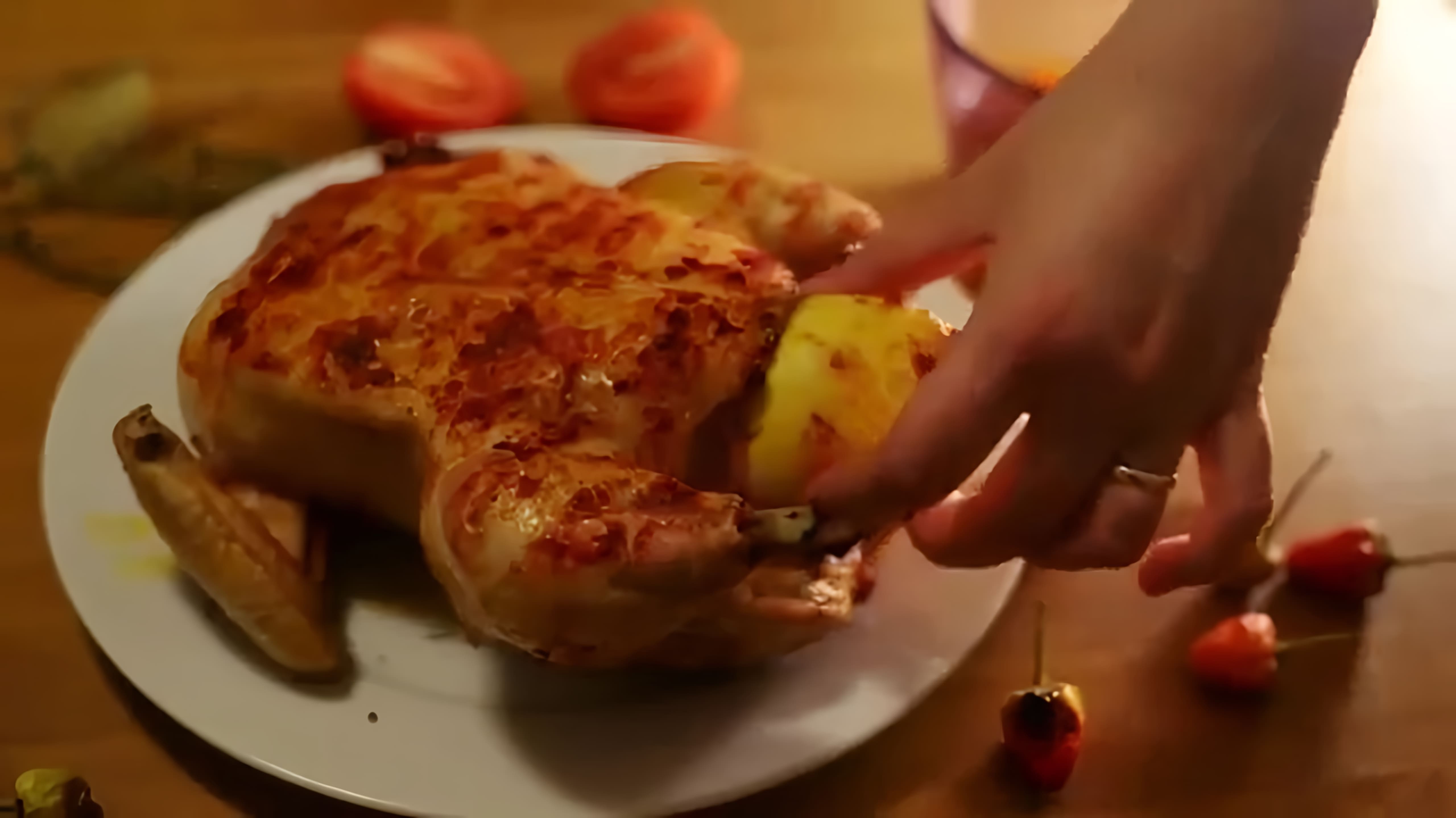В этом видео-ролике будет показан простой и быстрый рецепт приготовления фаршированной курицы в духовке