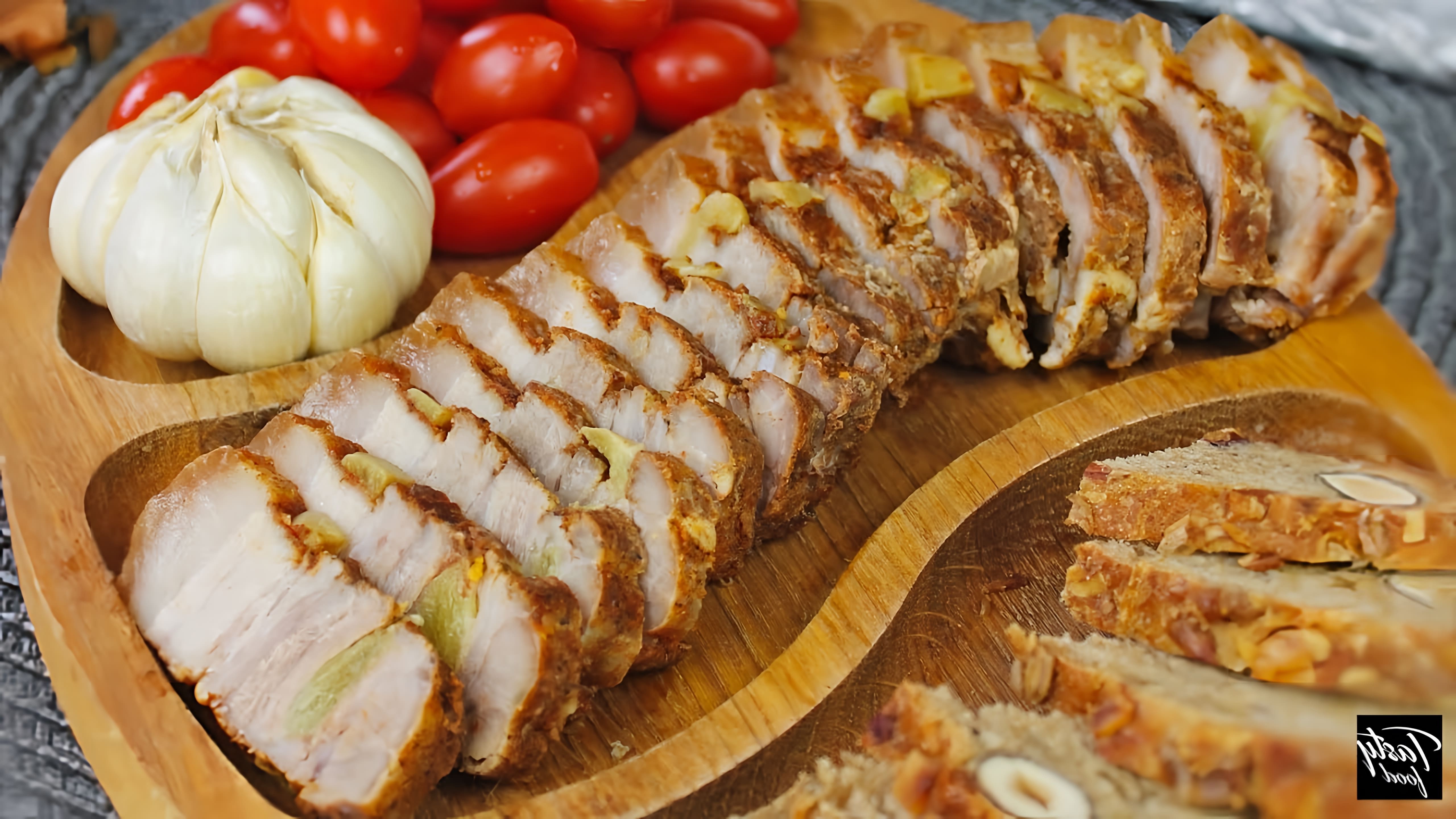 В этом видео демонстрируется простой рецепт приготовления свиного подчеревка, который можно использовать как на праздничном столе, так и в качестве первого блюда