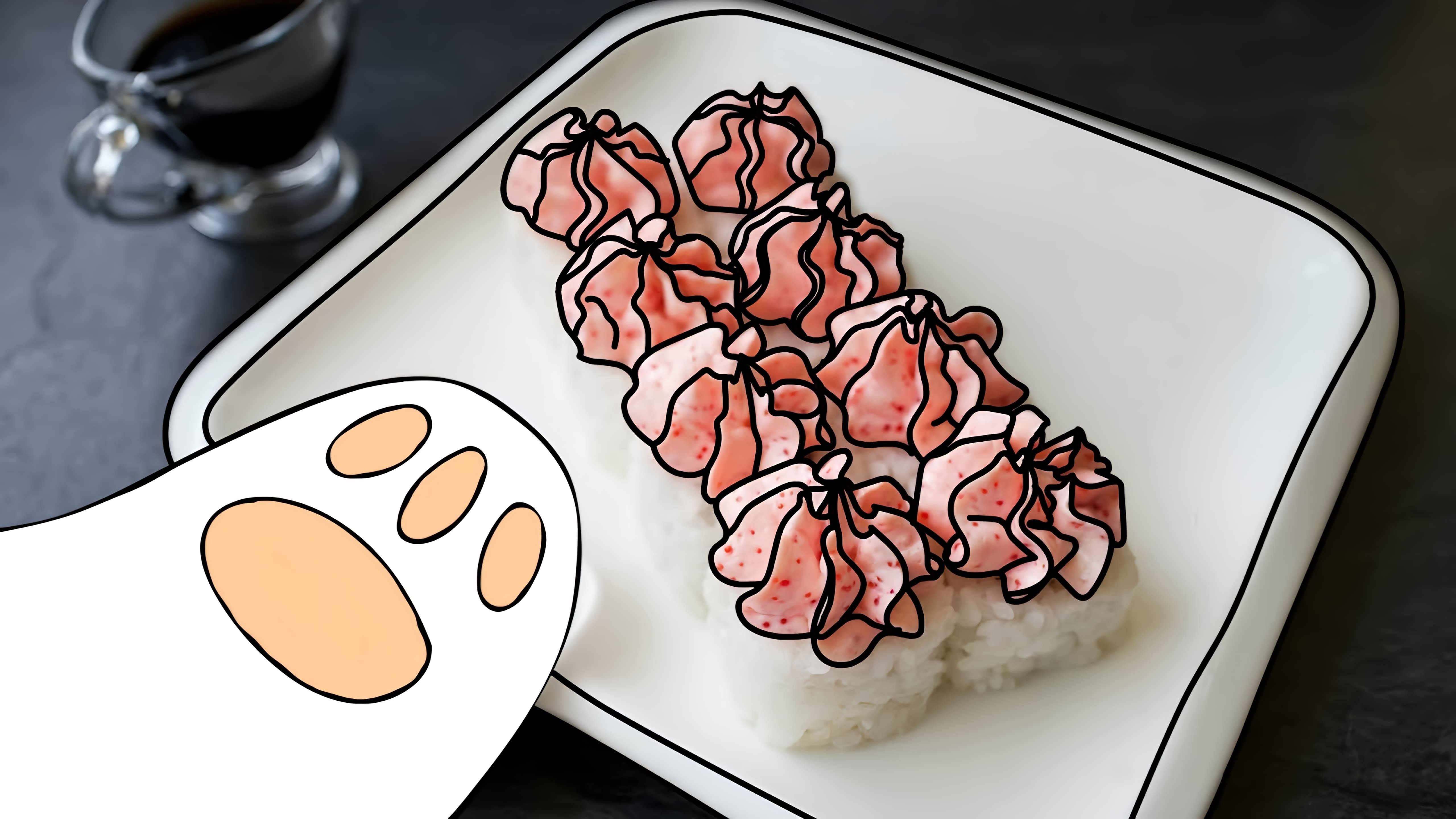 В этом видео демонстрируется рецепт соуса "Лава" для суши