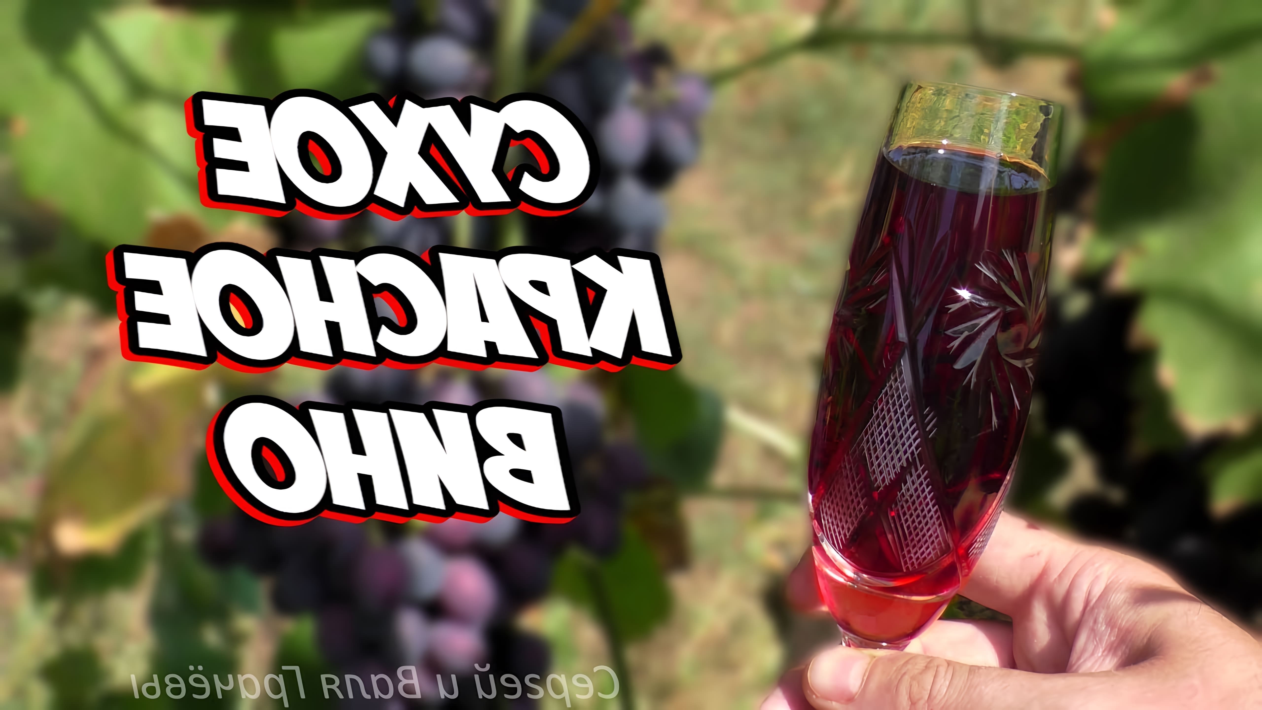 В данном видео рассказывается о том, как приготовить сухое вино из темных сортов винограда
