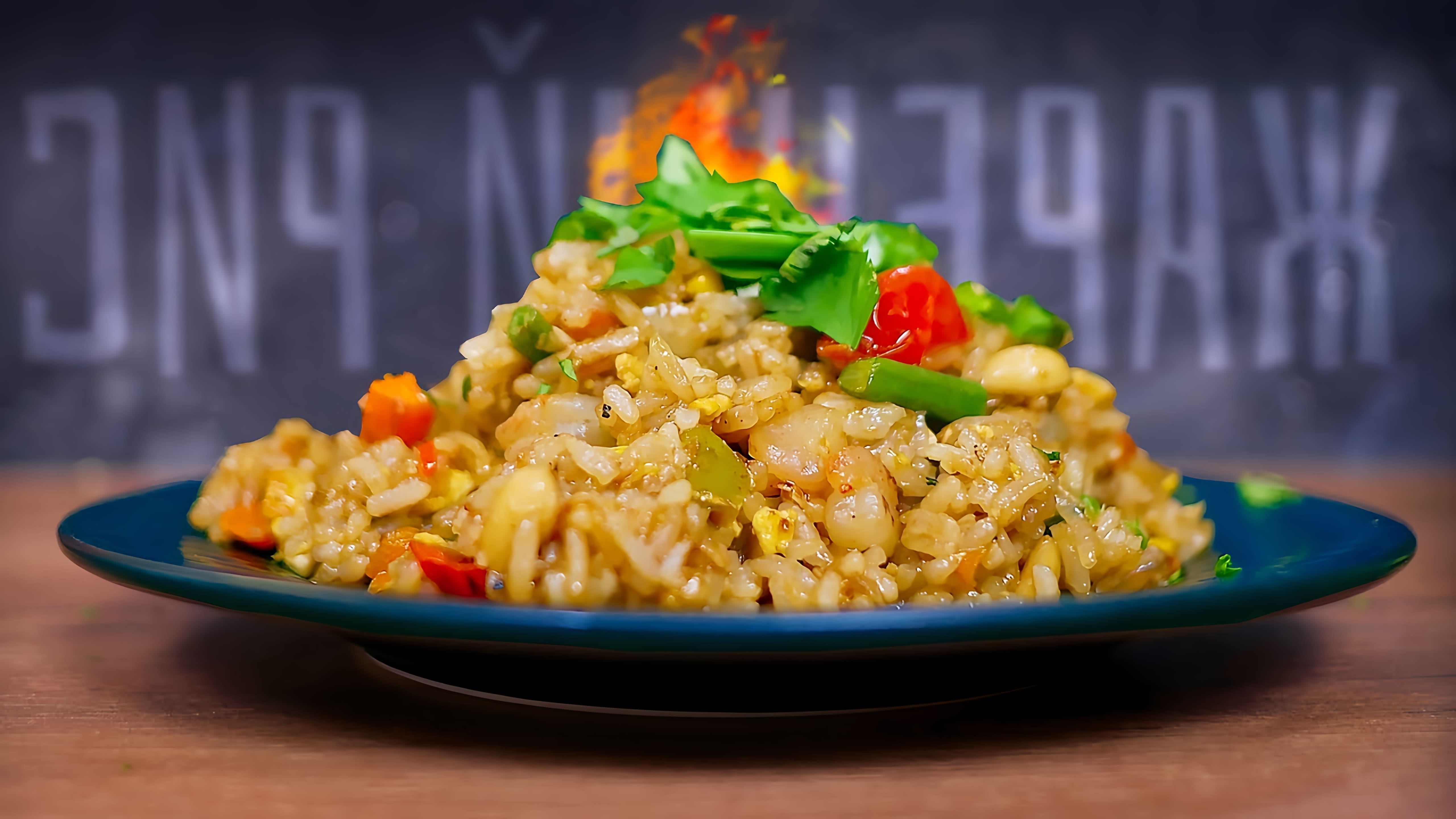 В этом видео демонстрируется рецепт тайского жареного риса (као пад)