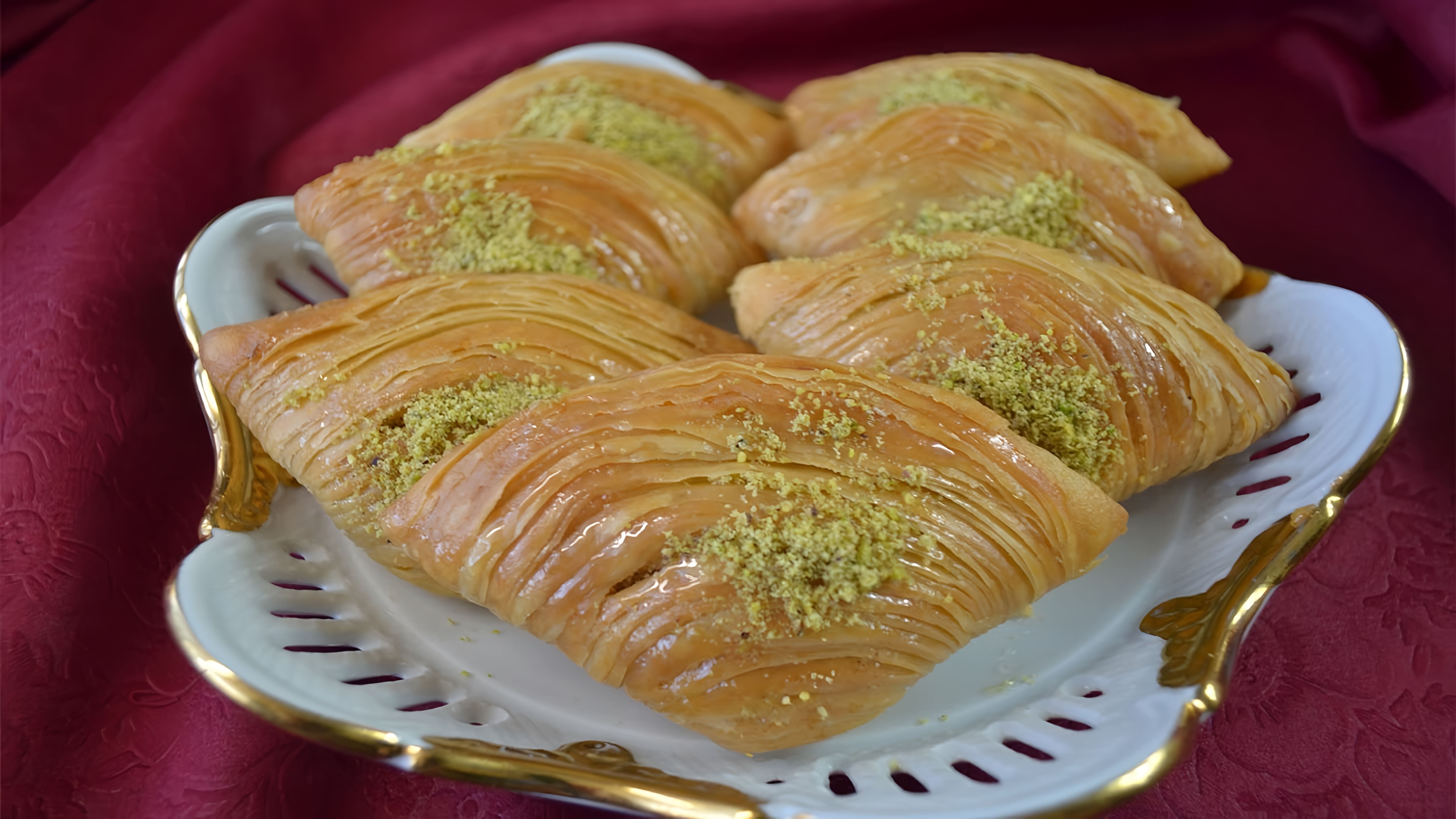 В этом видео демонстрируется процесс приготовления турецкой пахлавы - популярного лакомства, которое можно подавать как на праздничный стол, так и на ежедневное чаепитие