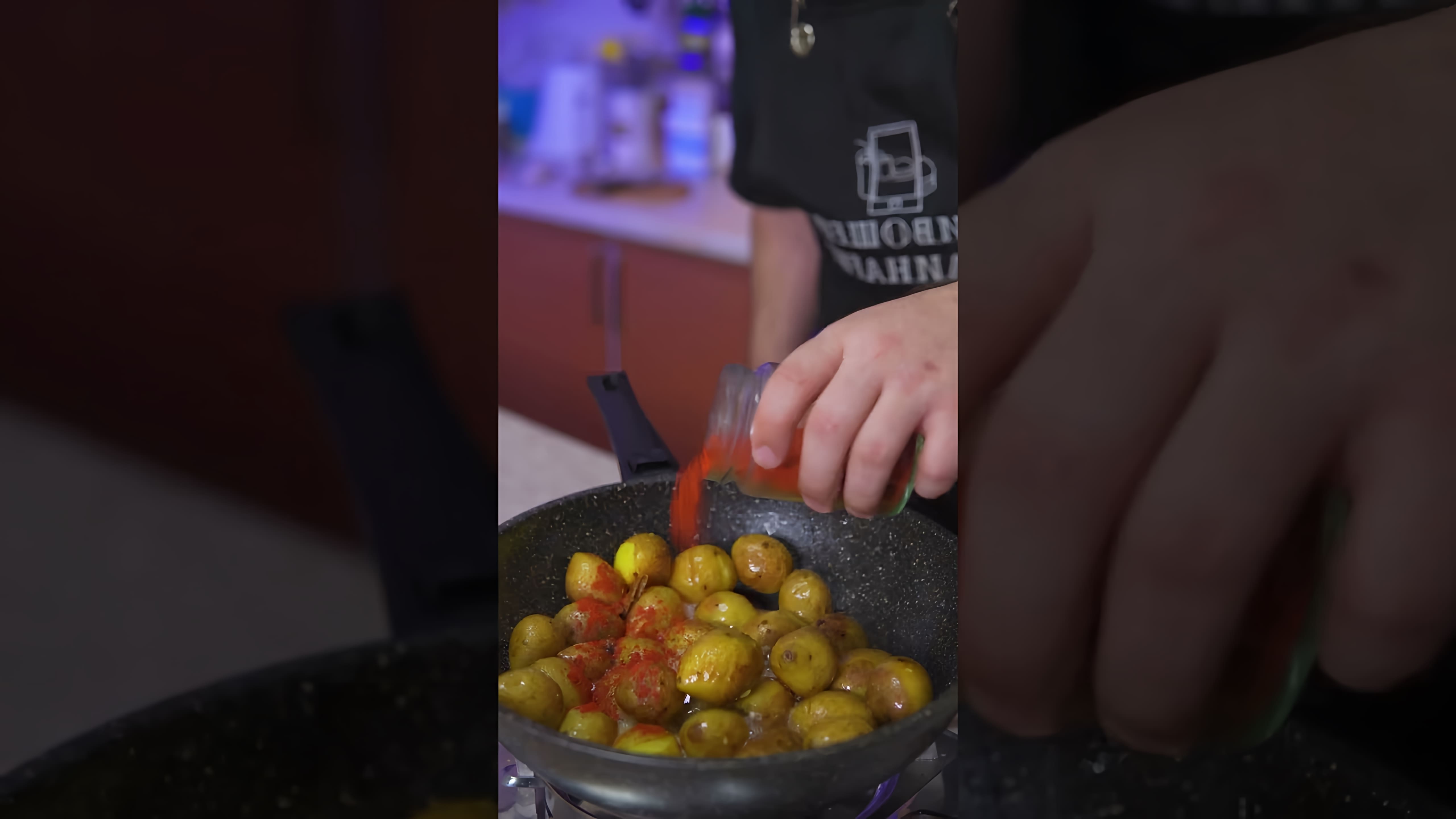 В этом видео демонстрируется рецепт приготовления молодого картофеля