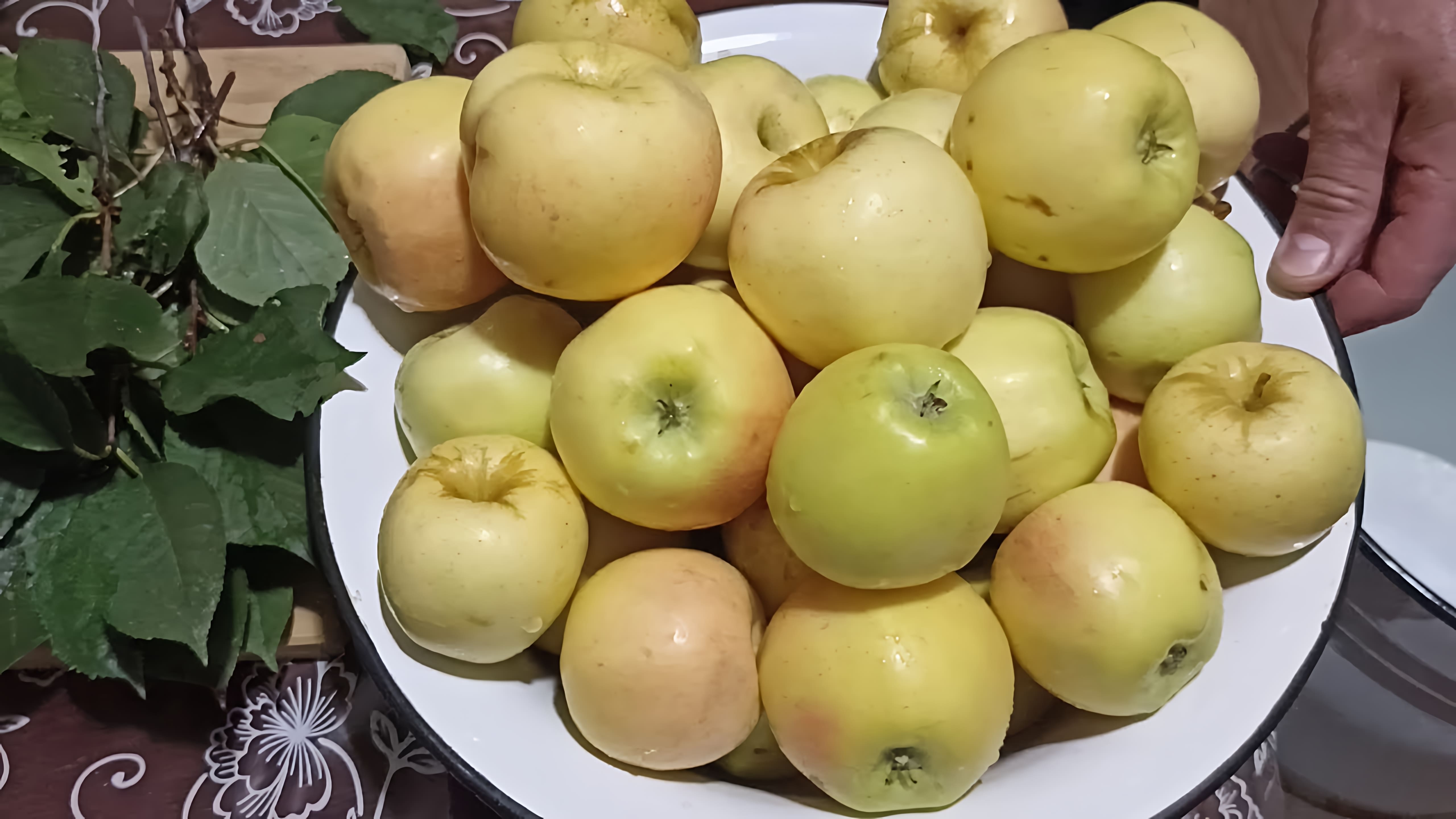 В этом видео демонстрируется процесс приготовления моченых яблок