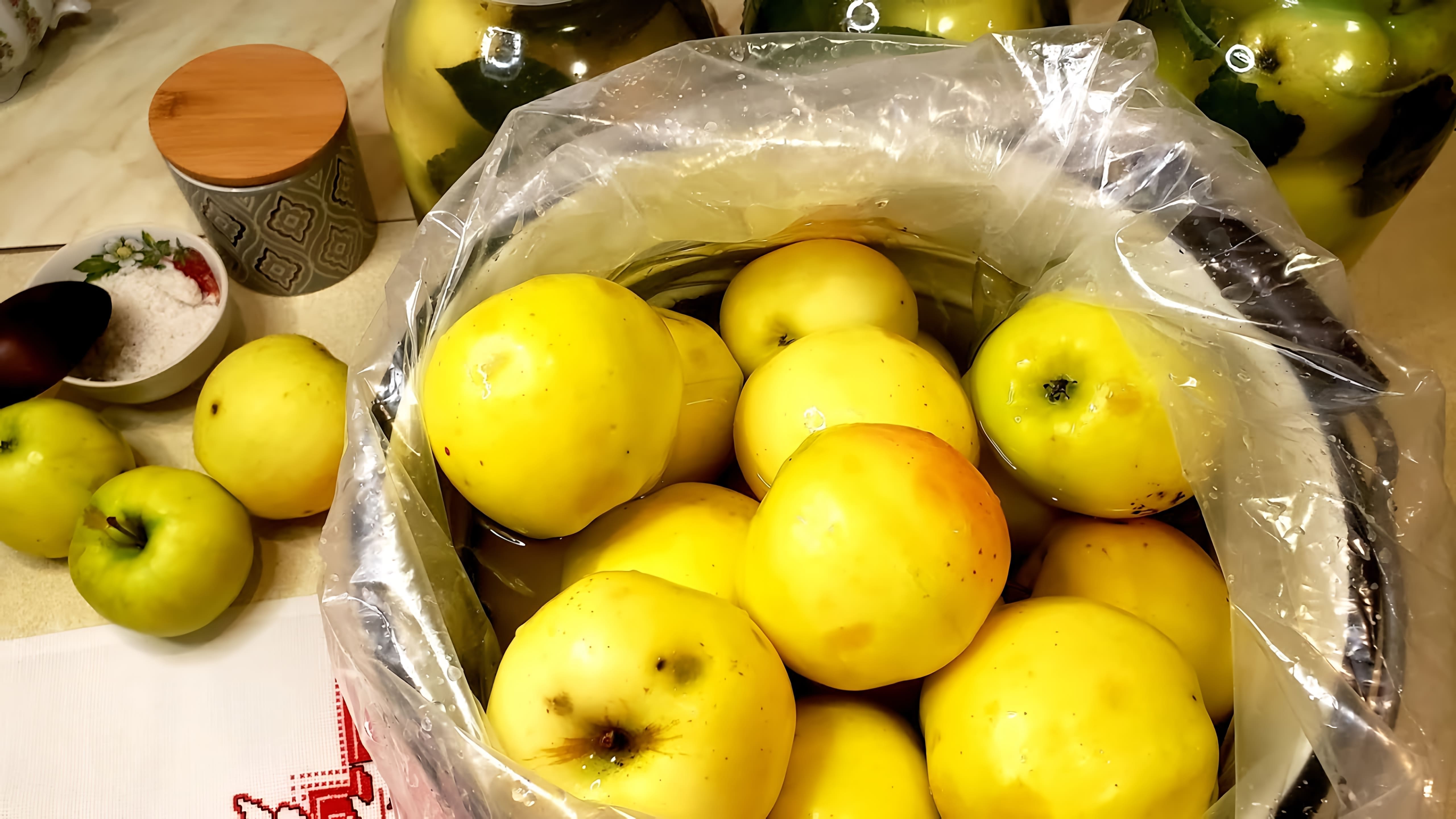 В этом видео демонстрируется процесс приготовления квашеных яблок по рецепту бабушки автора