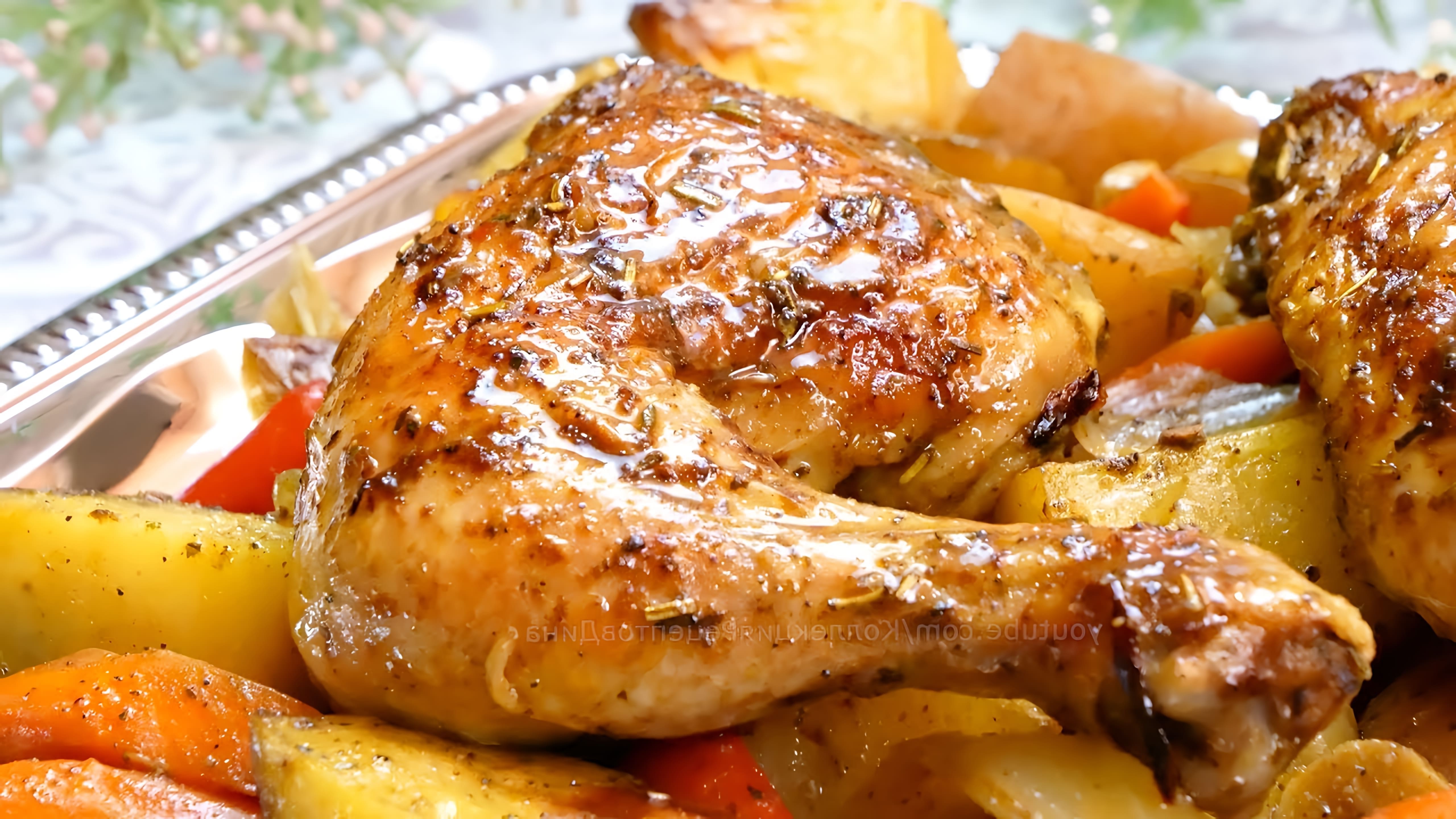 В этом видео Дина предлагает рецепт простого и вкусного горячего блюда на праздничный стол - курицу с овощами в духовке