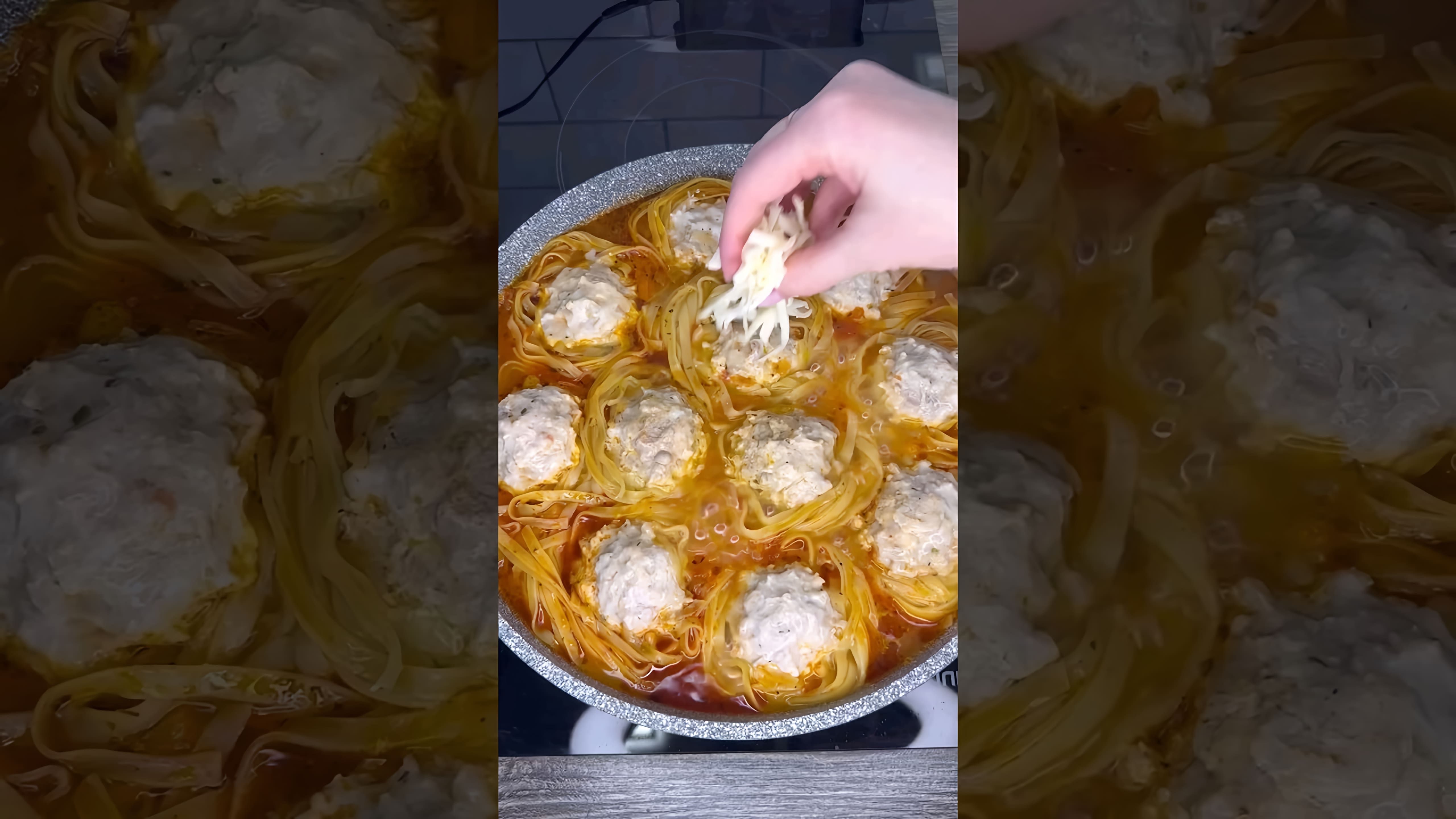 В этом видео демонстрируется процесс приготовления вкусного ужина в одной сковороде