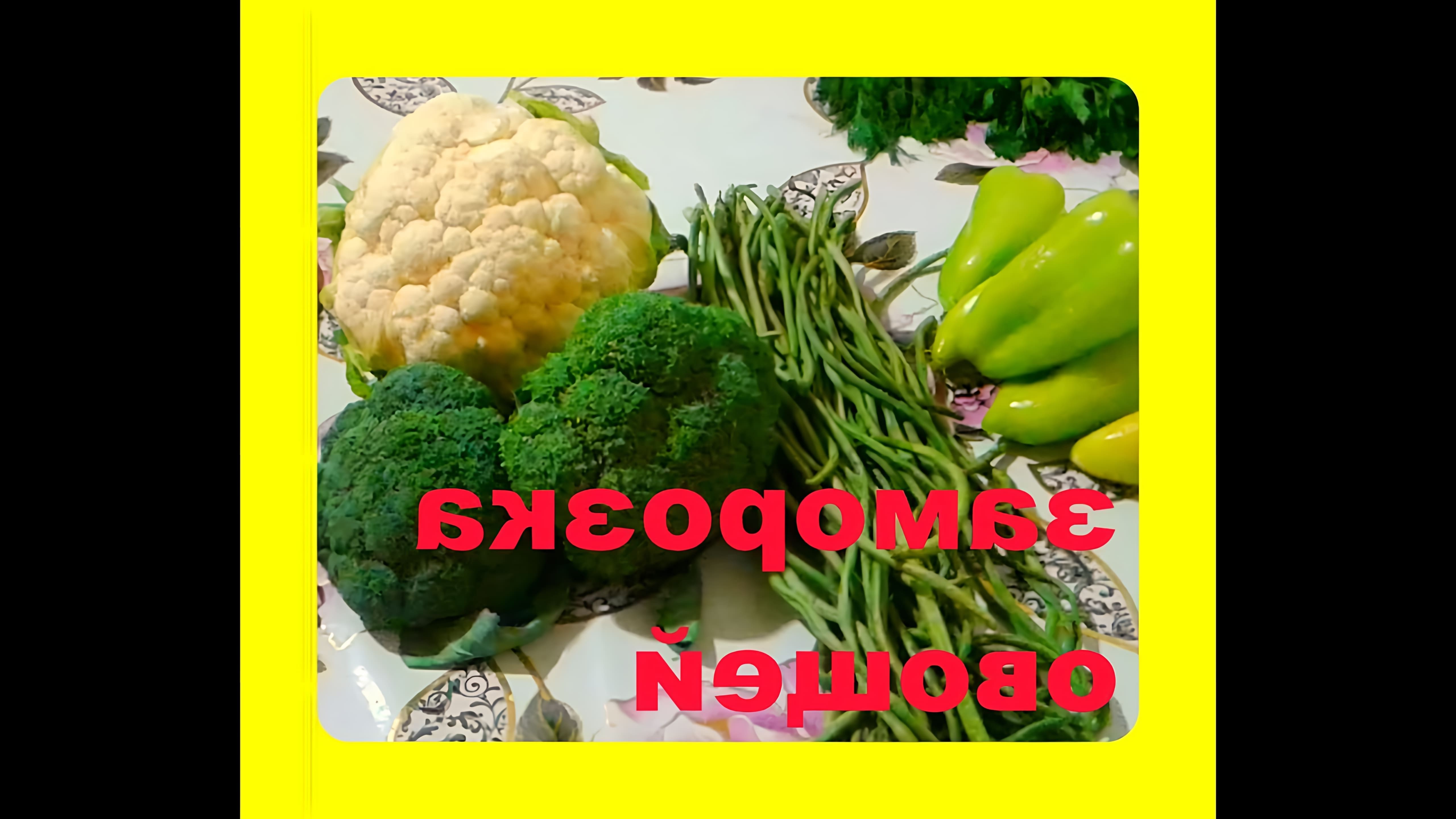 В этом видео демонстрируется процесс заморозки брокколи, цветной капусты, стручковой фасоли и перца
