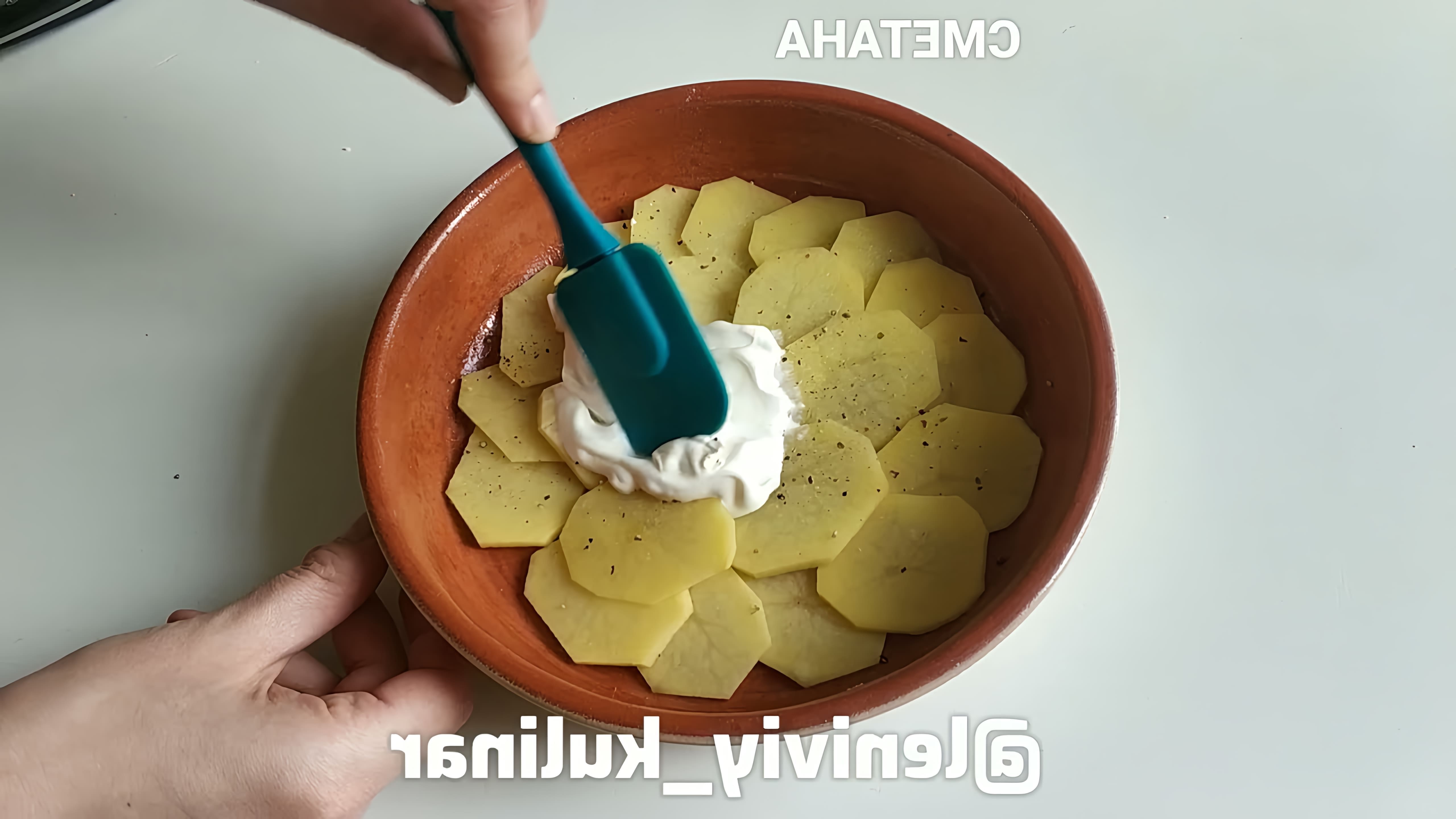 В этом видео Ольга Елена, известная как "ленивый кулинар", демонстрирует простой и быстрый рецепт приготовления картошки с ветчиной и сыром