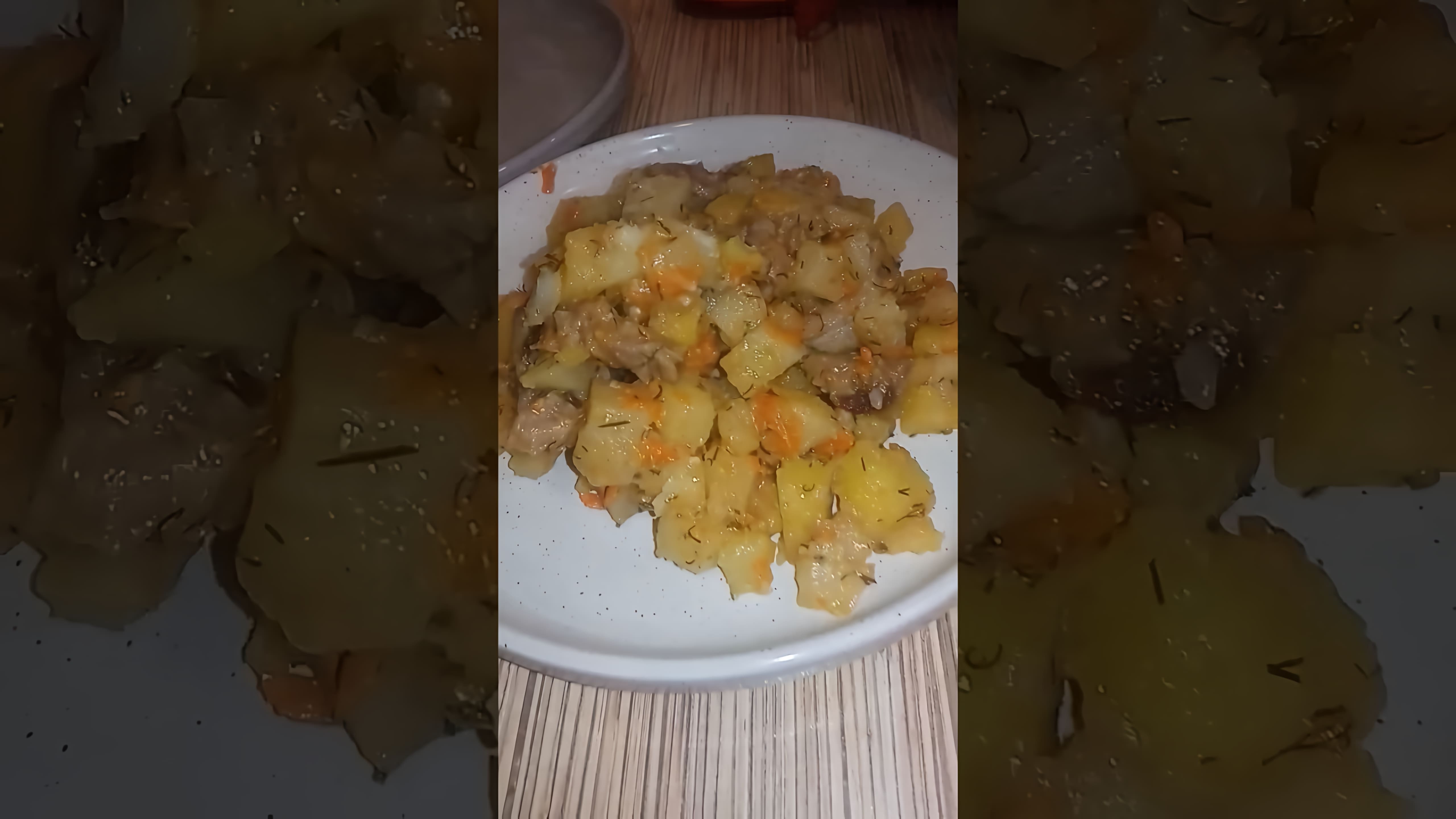 В этом видео-ролике вы увидите, как приготовить вкусное и сытное блюдо - картофель с мясом в духовке, тушеное в утятнице
