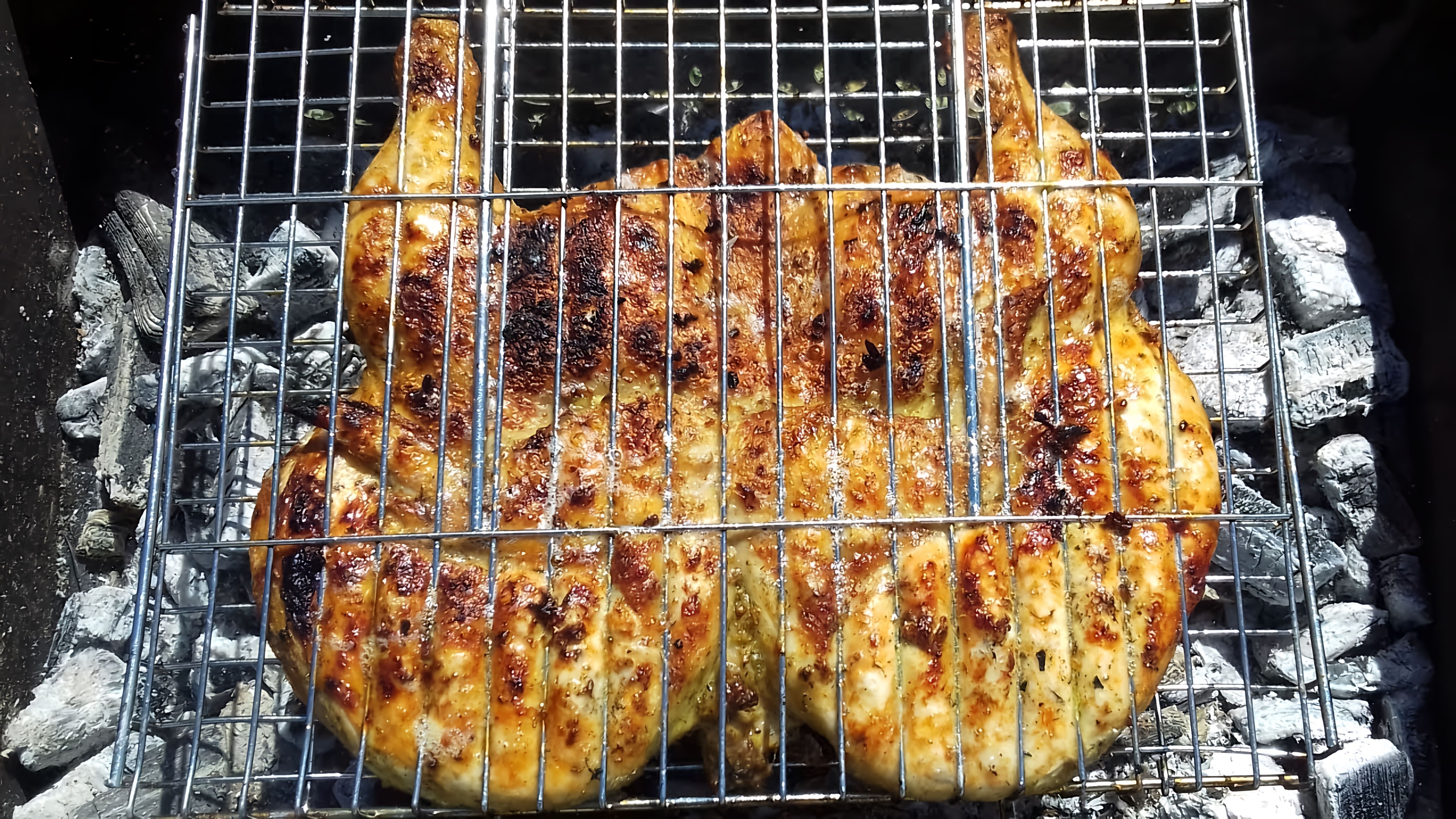 В этом видео демонстрируется простой и вкусный рецепт приготовления курицы на мангале