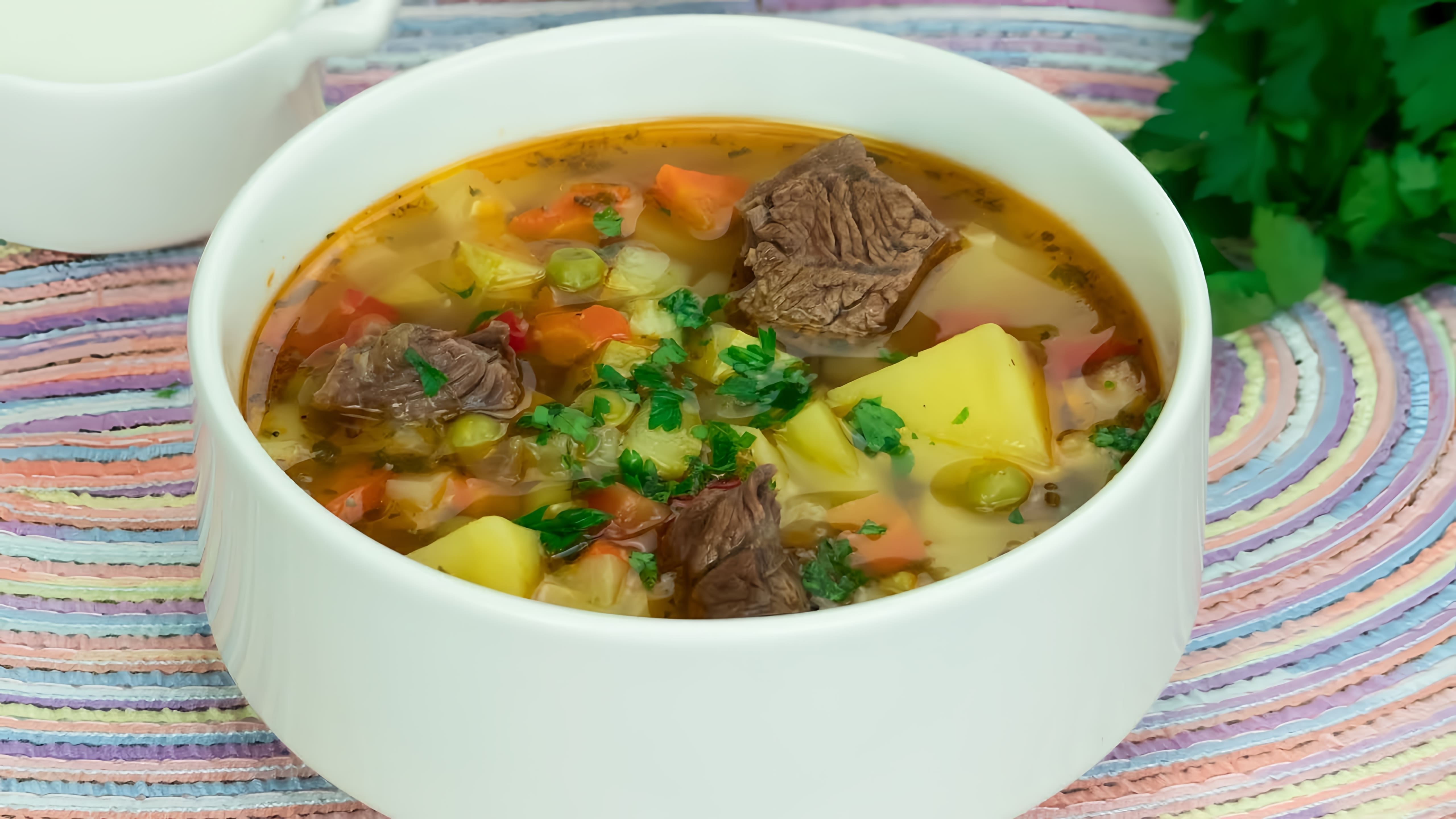 В этом видео-ролике мы увидим, как все участники, включая детей и взрослых, просят добавку к супу с говядиной и овощами