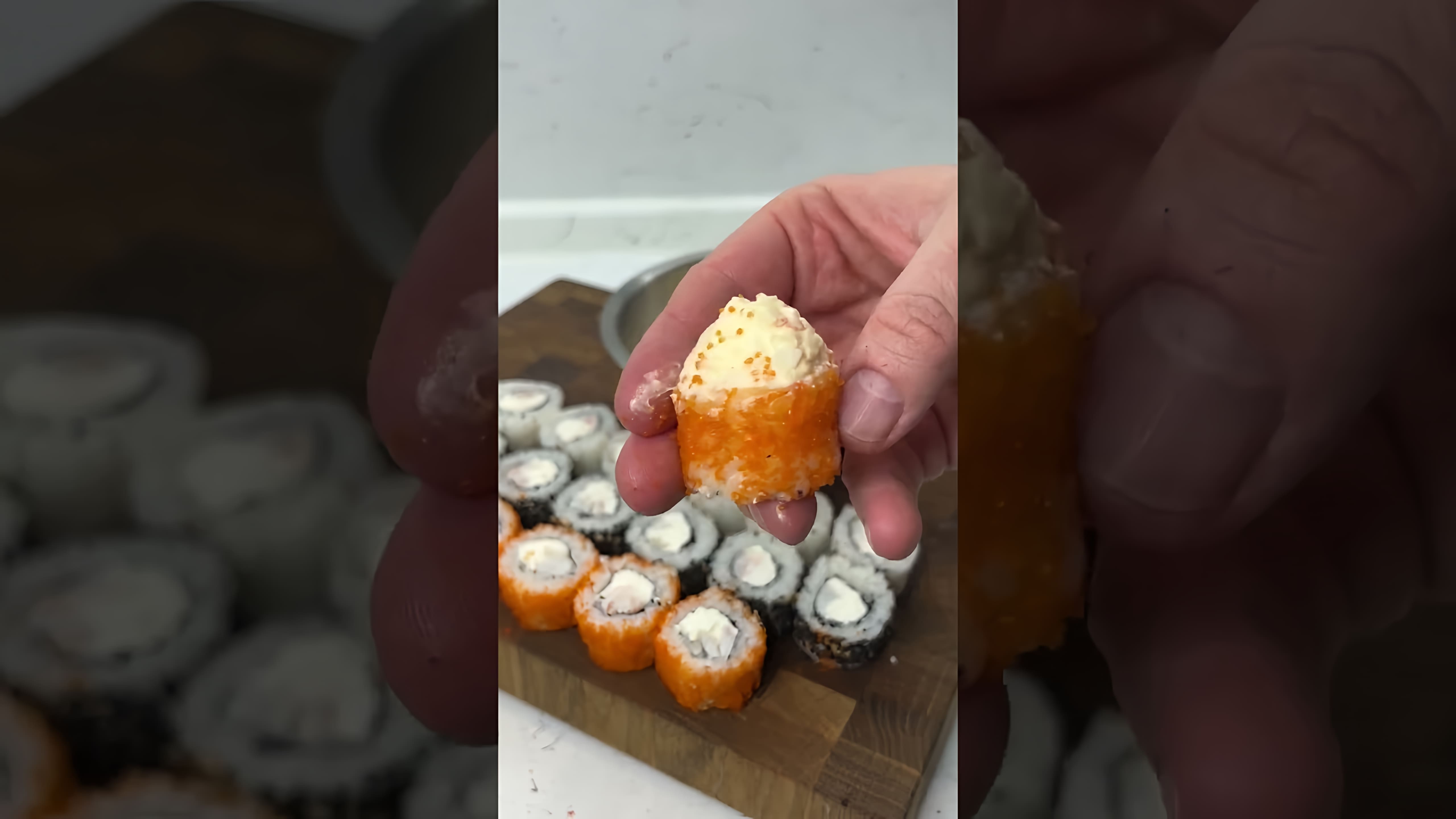 Видео рецепт запеченных суши-роллов с лососем