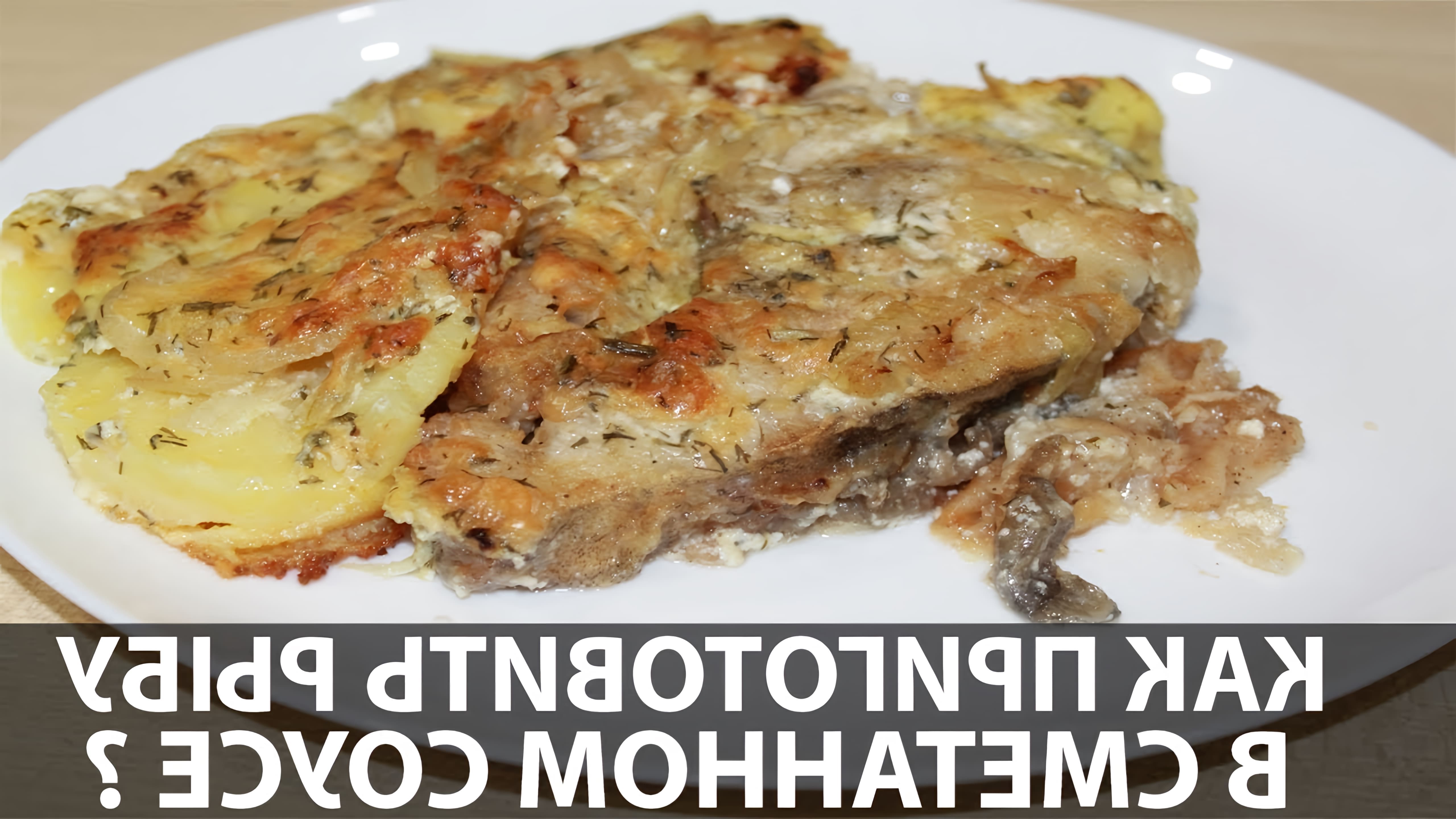 В этом видео-ролике будет показан рецепт приготовления вкусной рыбы, запеченной в духовке с сыром и сметаной