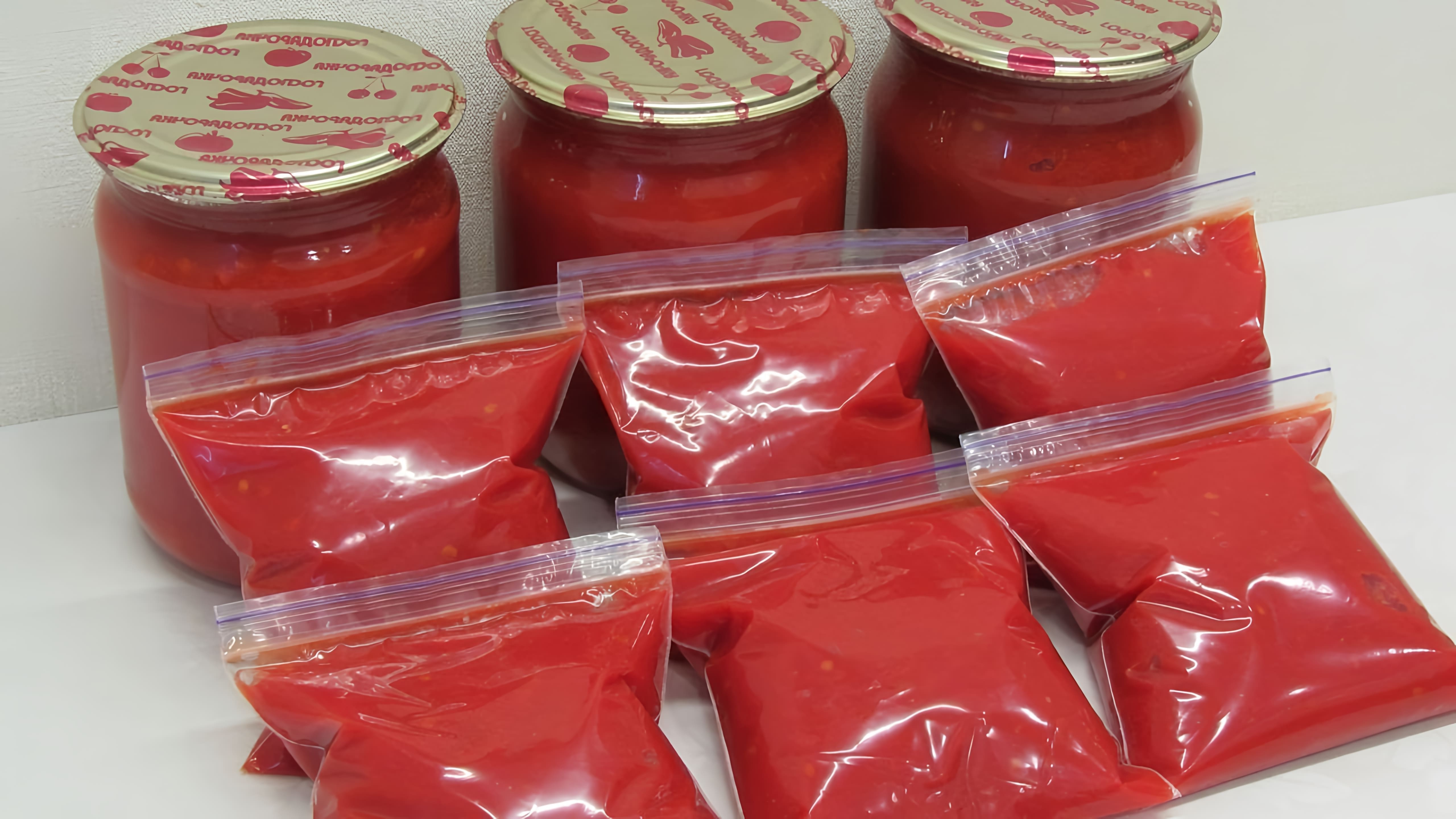 В этом видео показано, как приготовить густой домашний томат круглый год