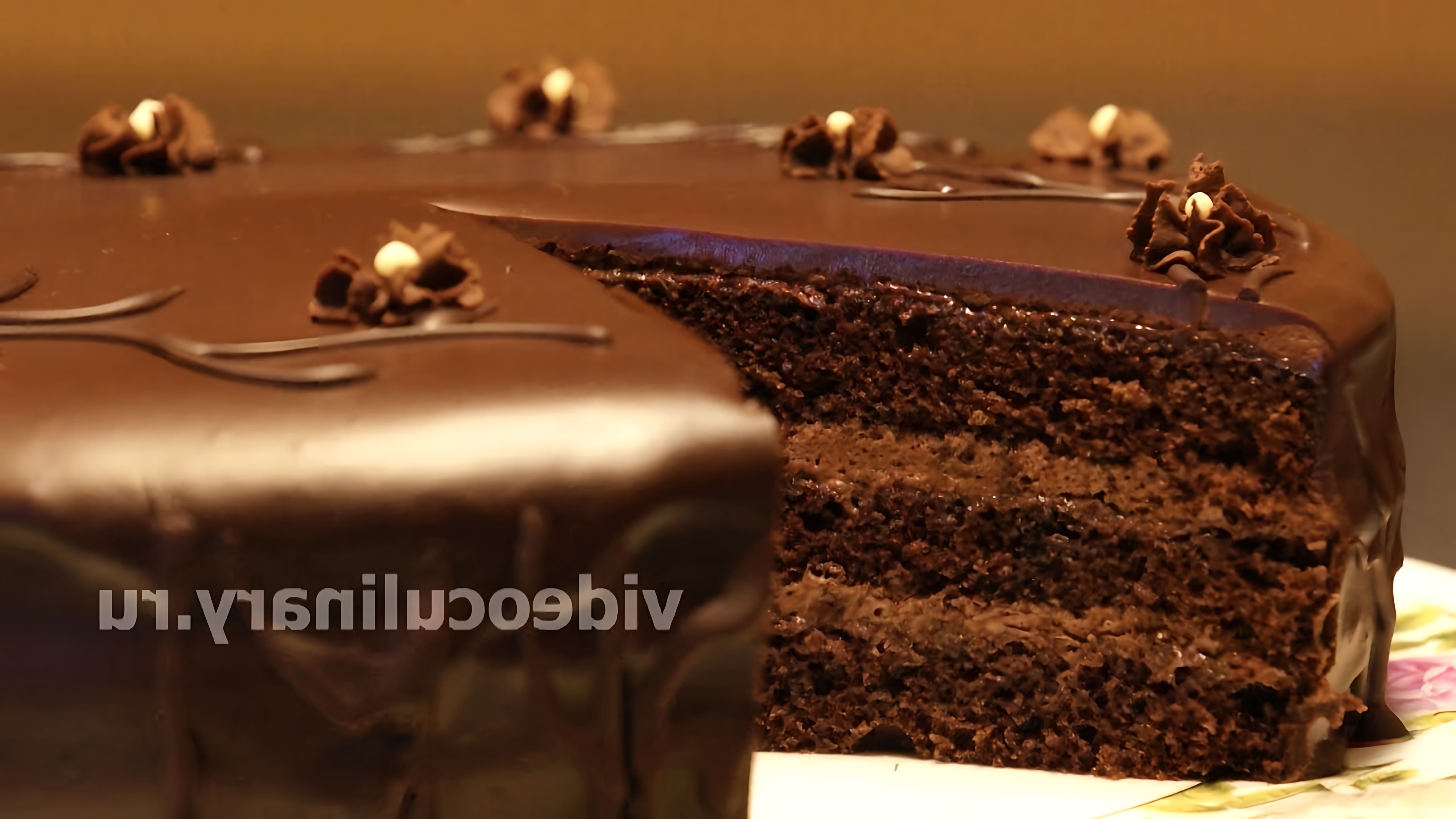 Видео рецепт простого шоколадного бисквитного торта