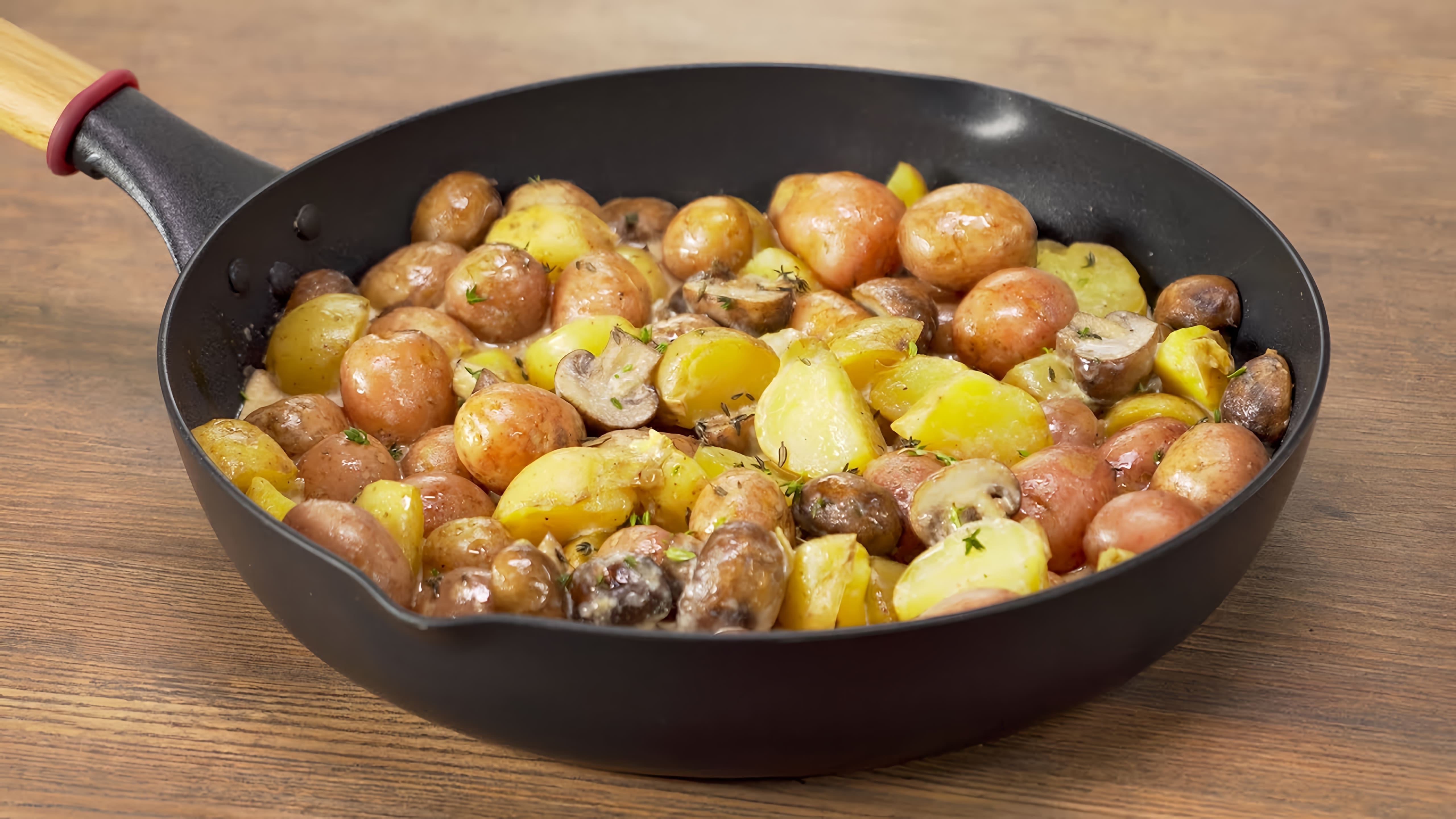 В этом видео-ролике вы увидите, как приготовить вкусное и ароматное блюдо - картофель с грибами в сливочном соусе