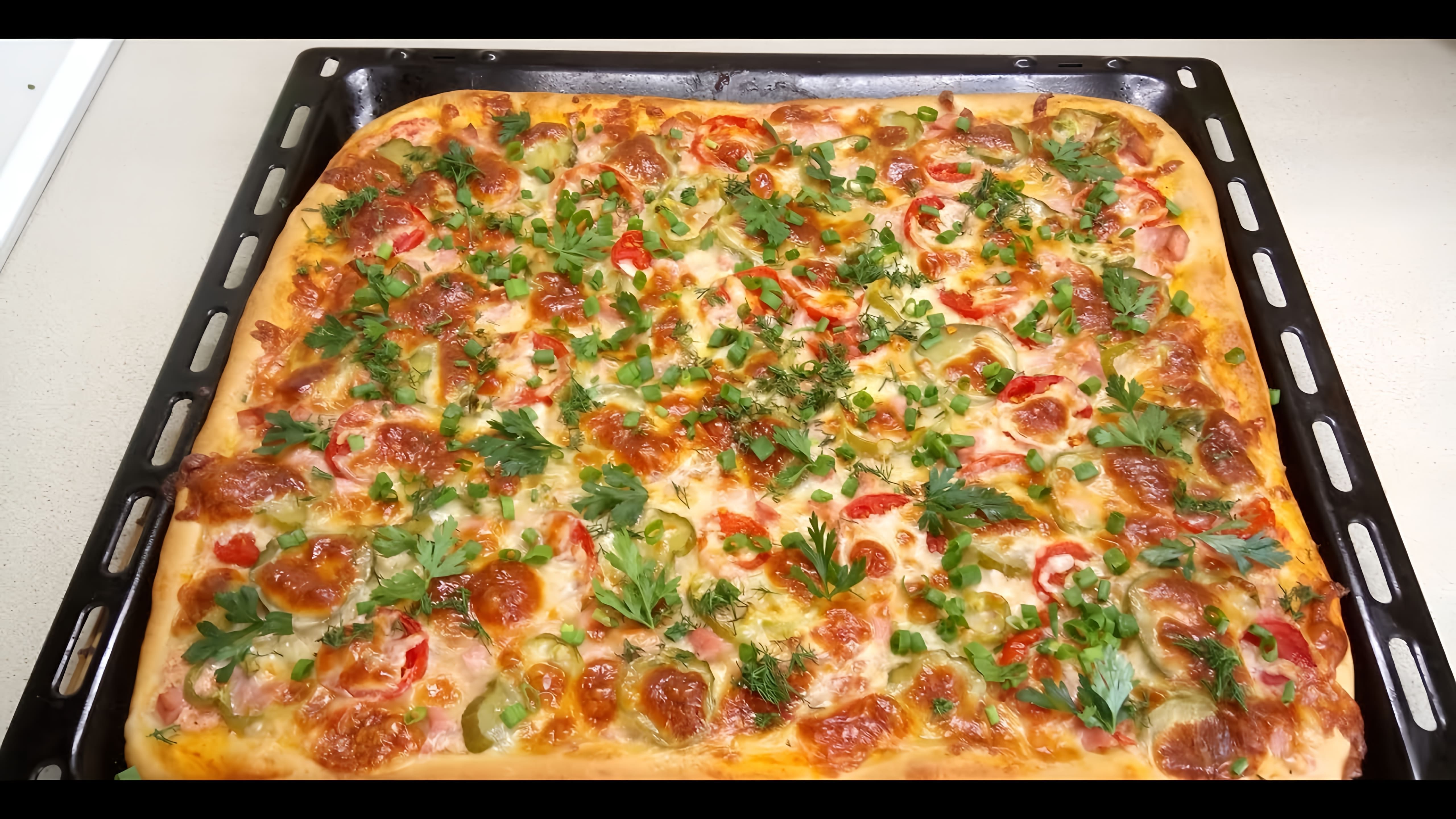 В этом видео демонстрируется процесс приготовления домашней пиццы в духовке