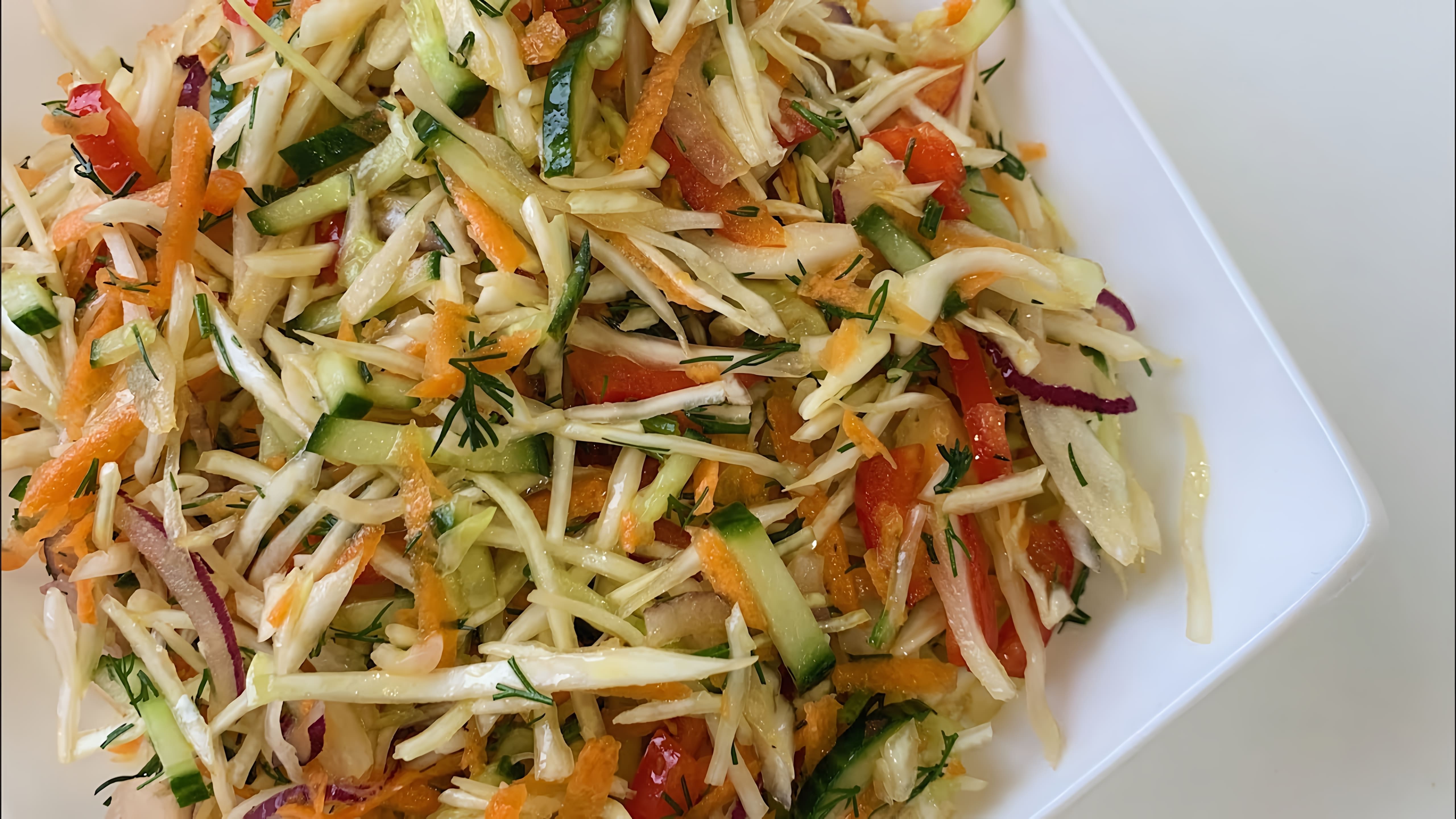 В этом видео-ролике вы увидите, как приготовить вкусный и полезный диетический салат с капустой и морковью