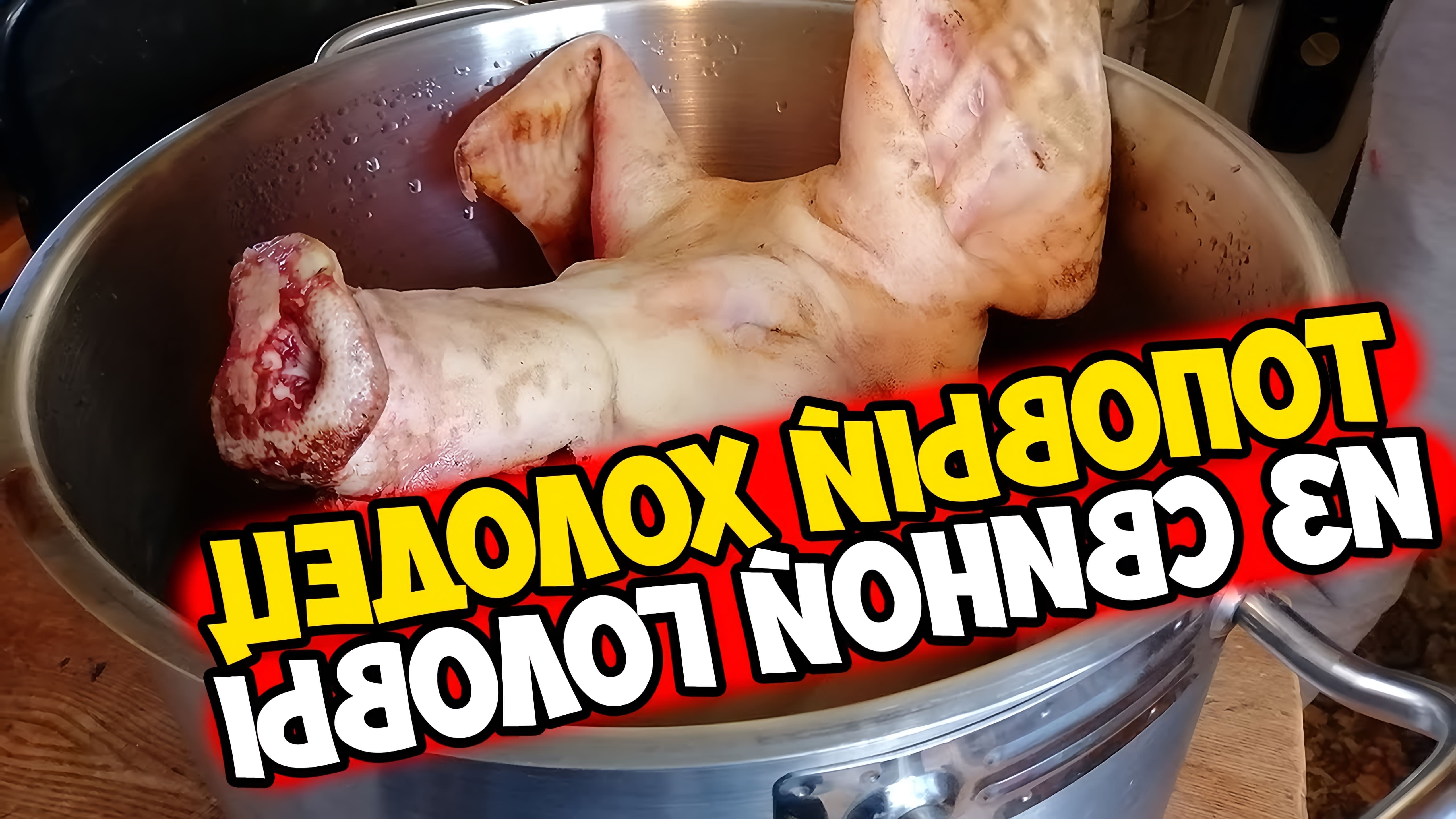 В этом видео показано, как приготовить холодец из свиной головы