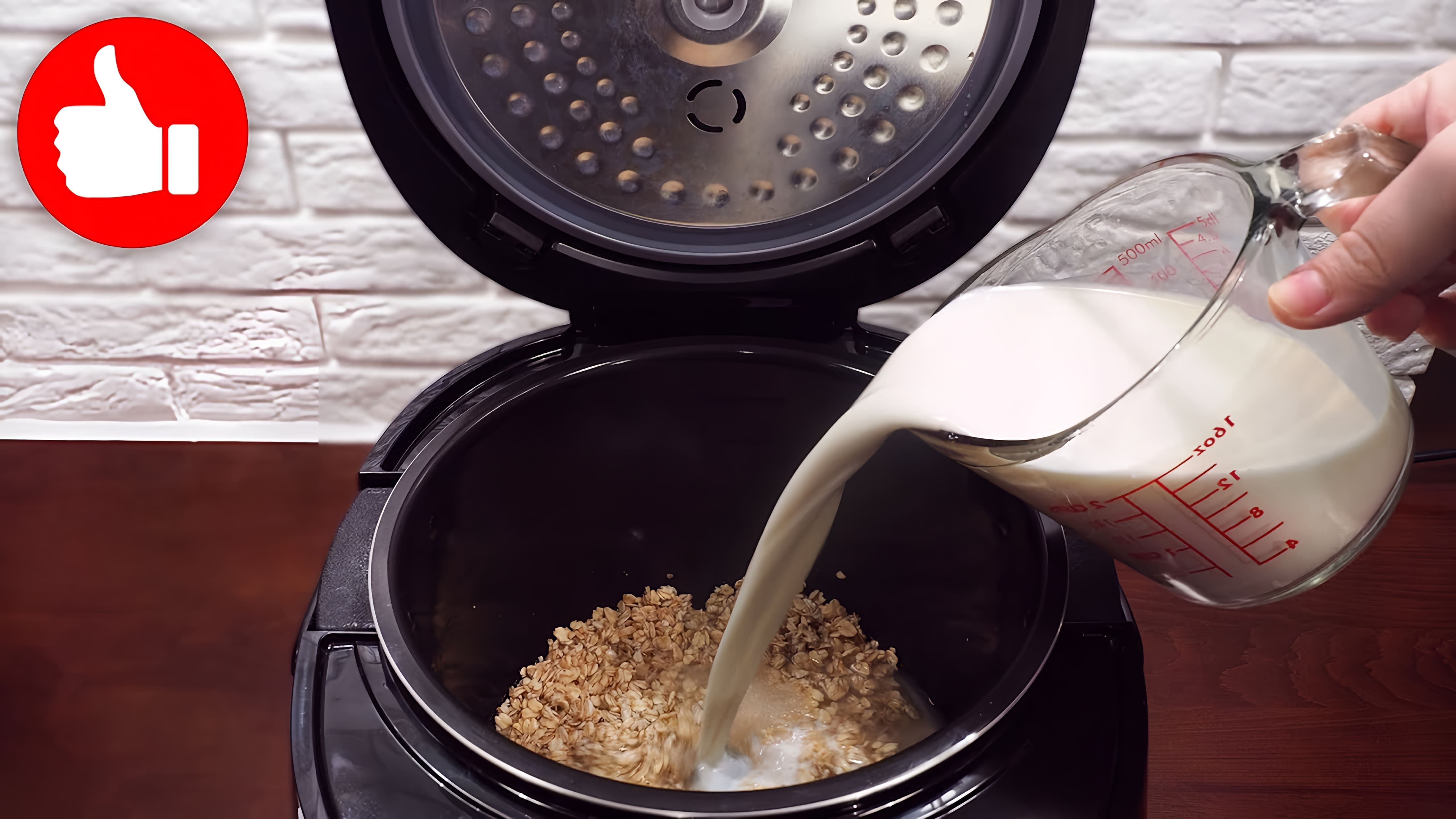 В этом видео Марина Петрушенко показывает, как приготовить овсяную кашу на молоке в мультиварке