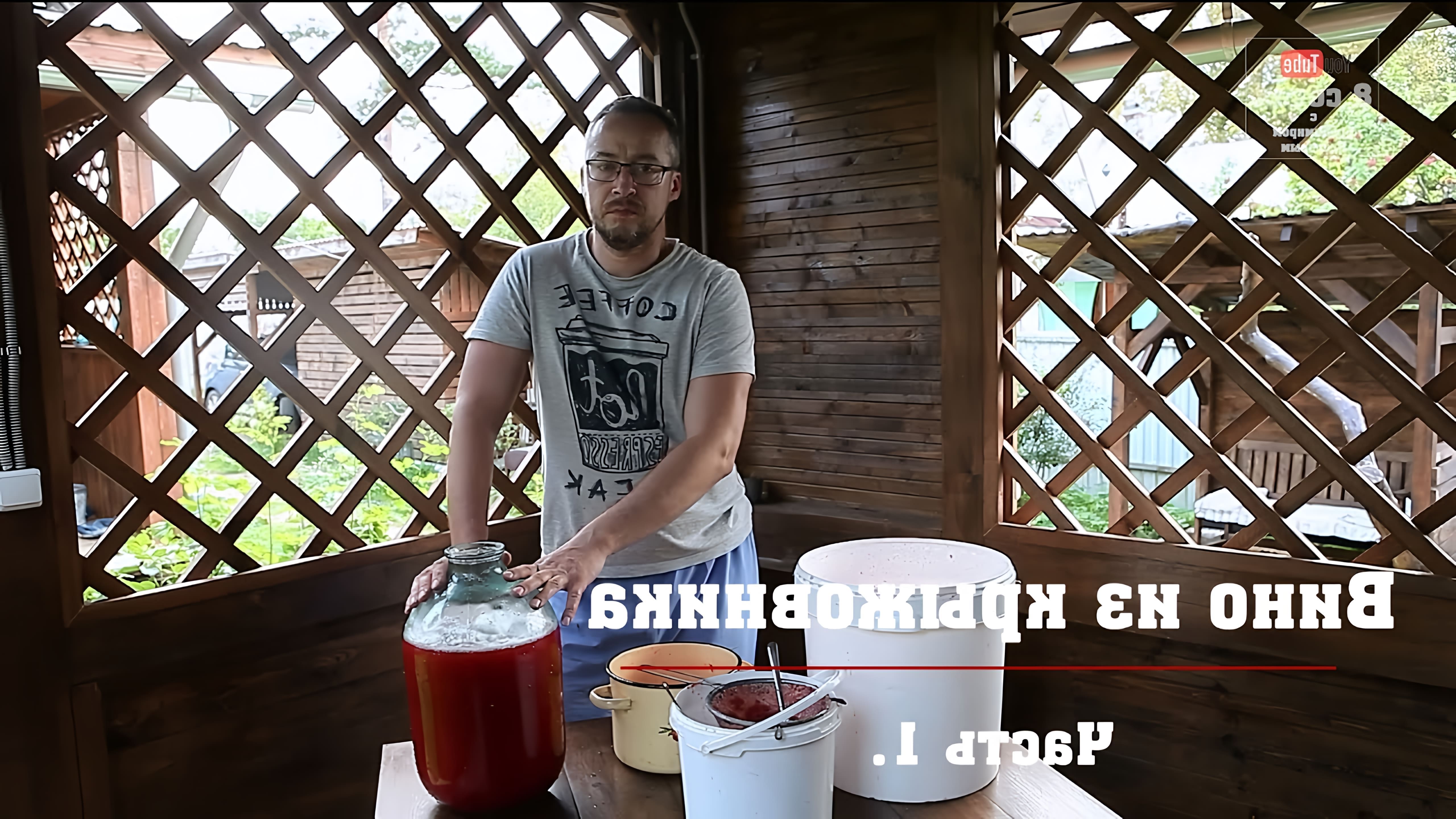 В этом видео рассказывается о процессе изготовления домашнего вина из крыжовника