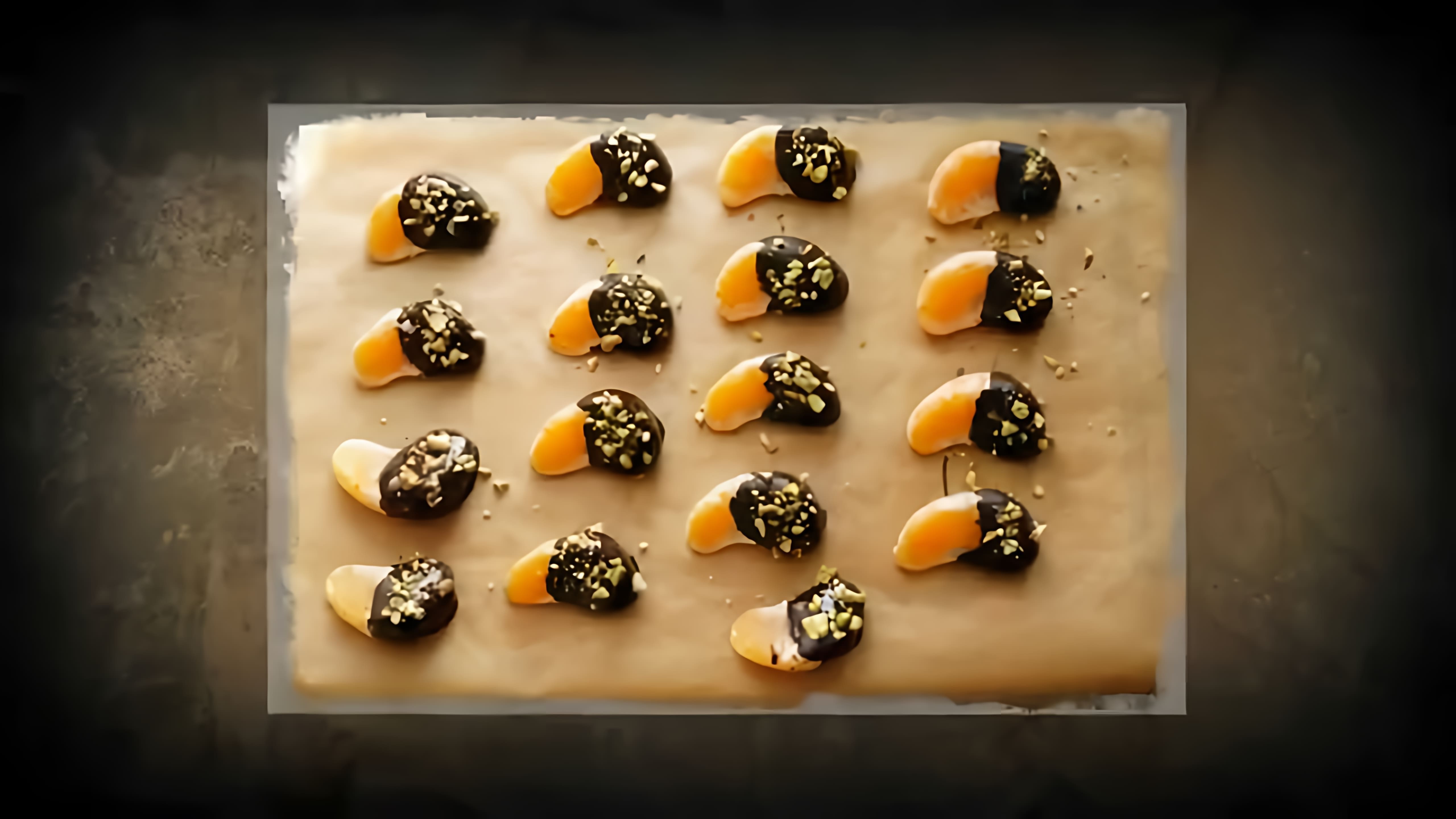 Вкусный десерт - мандариновые дольки в шоколаде - это видео-ролик, который демонстрирует процесс приготовления вкусного и оригинального десерта