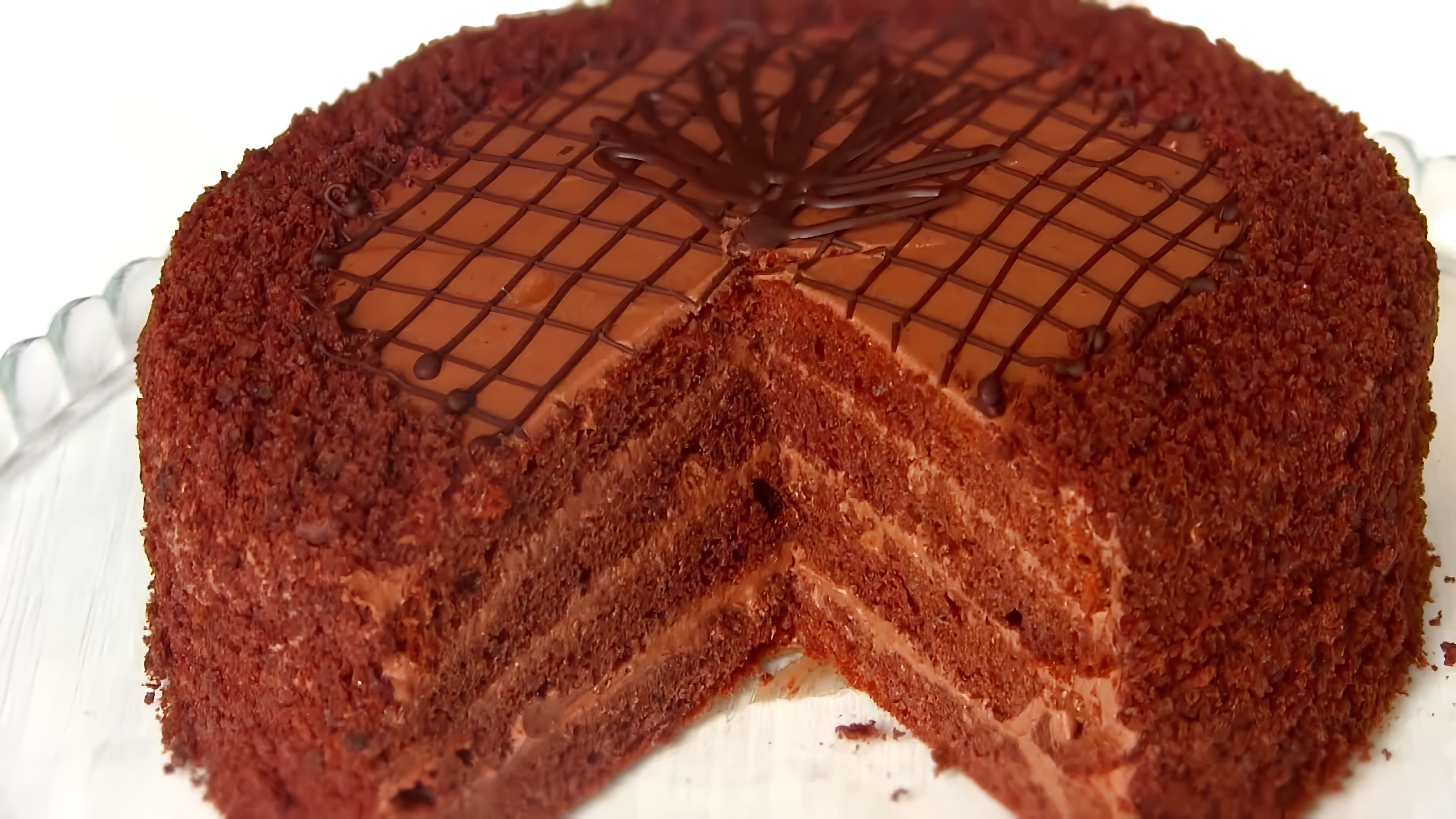 В этом видео демонстрируется рецепт домашнего торта "Прага"