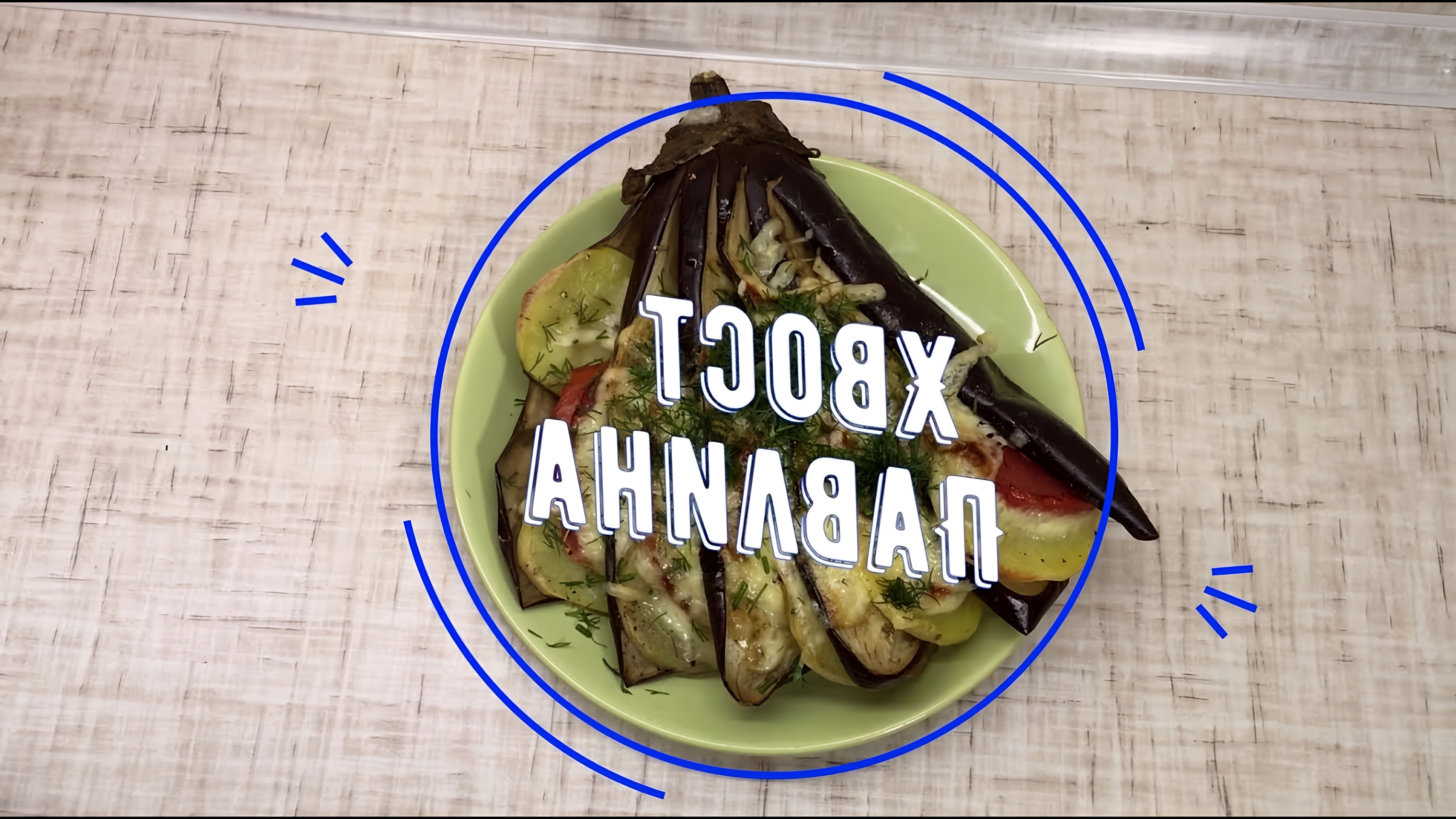 В данном видео-ролике демонстрируется необычный способ приготовления баклажана, который получил название "Хвост павлина"