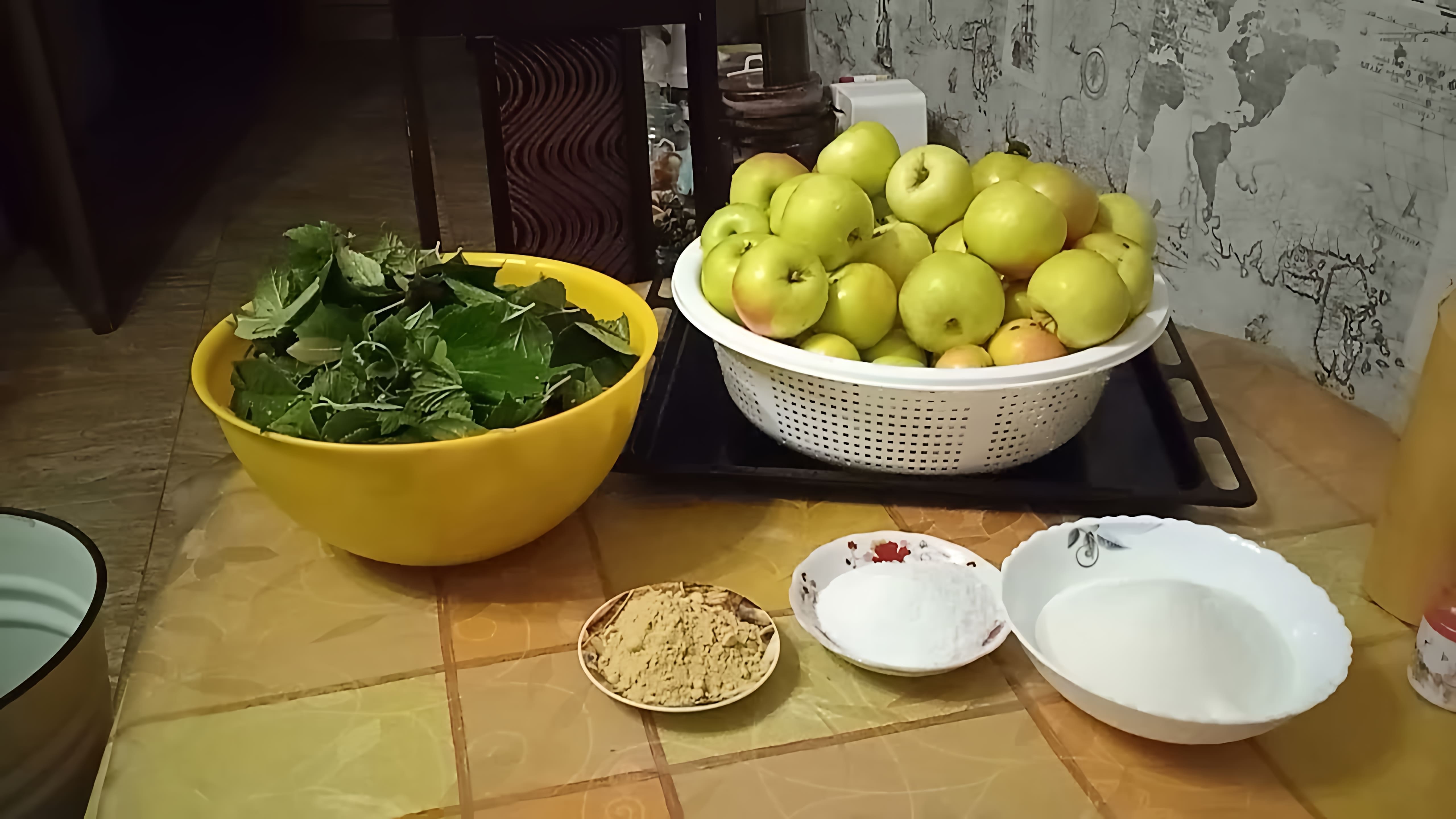 В этом видео демонстрируется процесс приготовления моченых яблок с горчицей на зиму