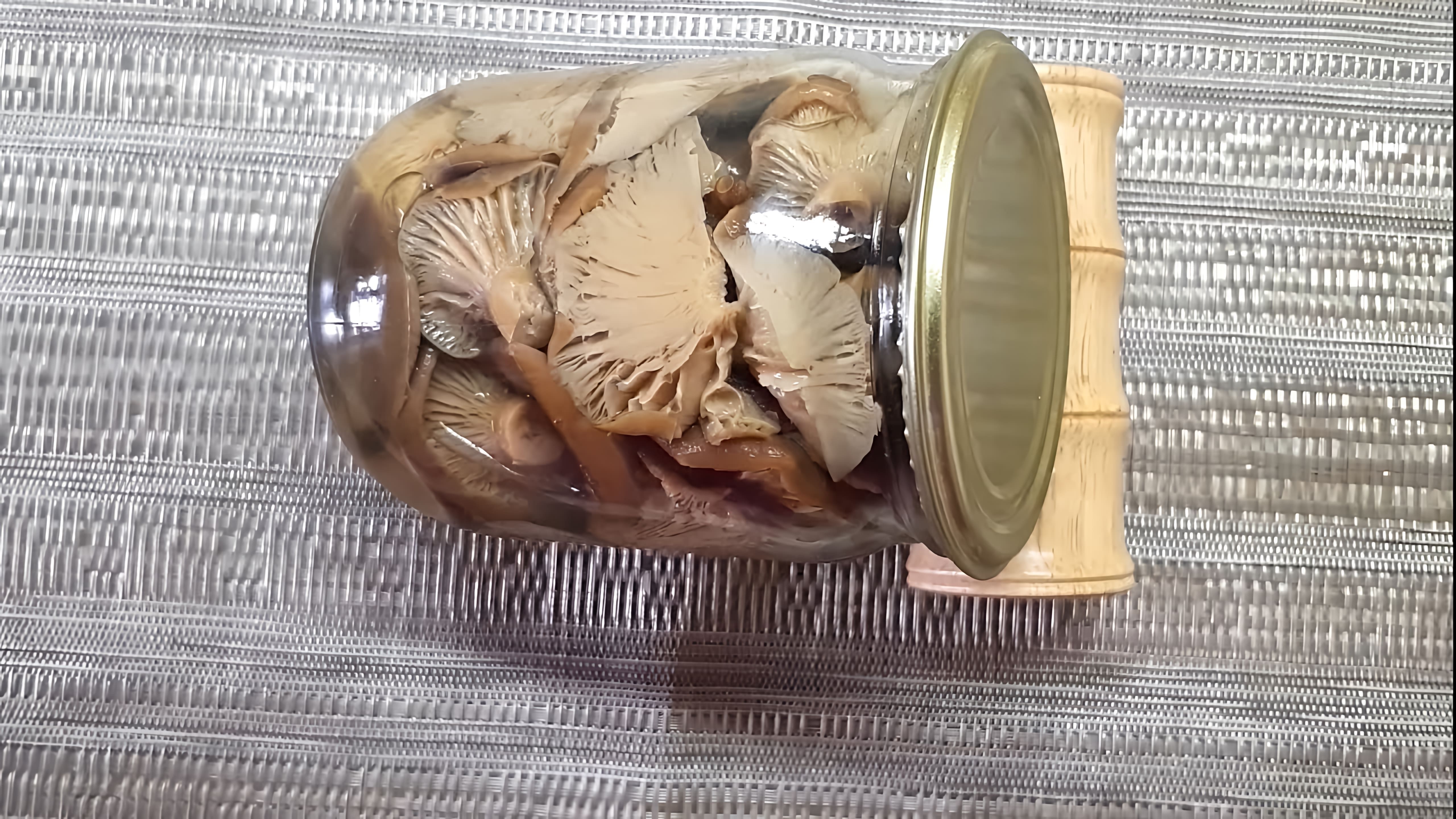 В этом видео демонстрируется процесс приготовления маринованных грибов без использования уксуса