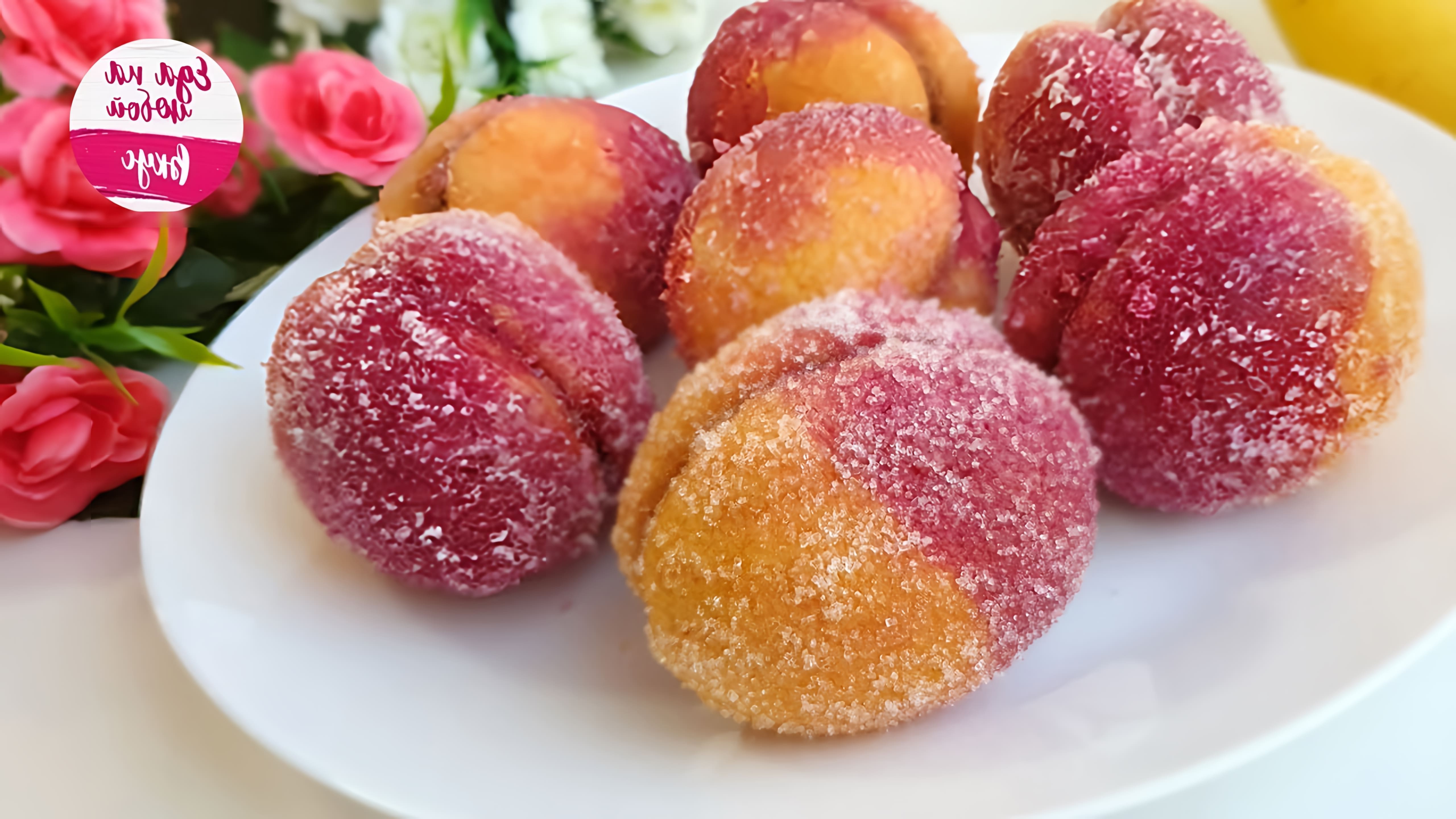 В этом видео демонстрируется процесс приготовления печенья "Сладкие персики"