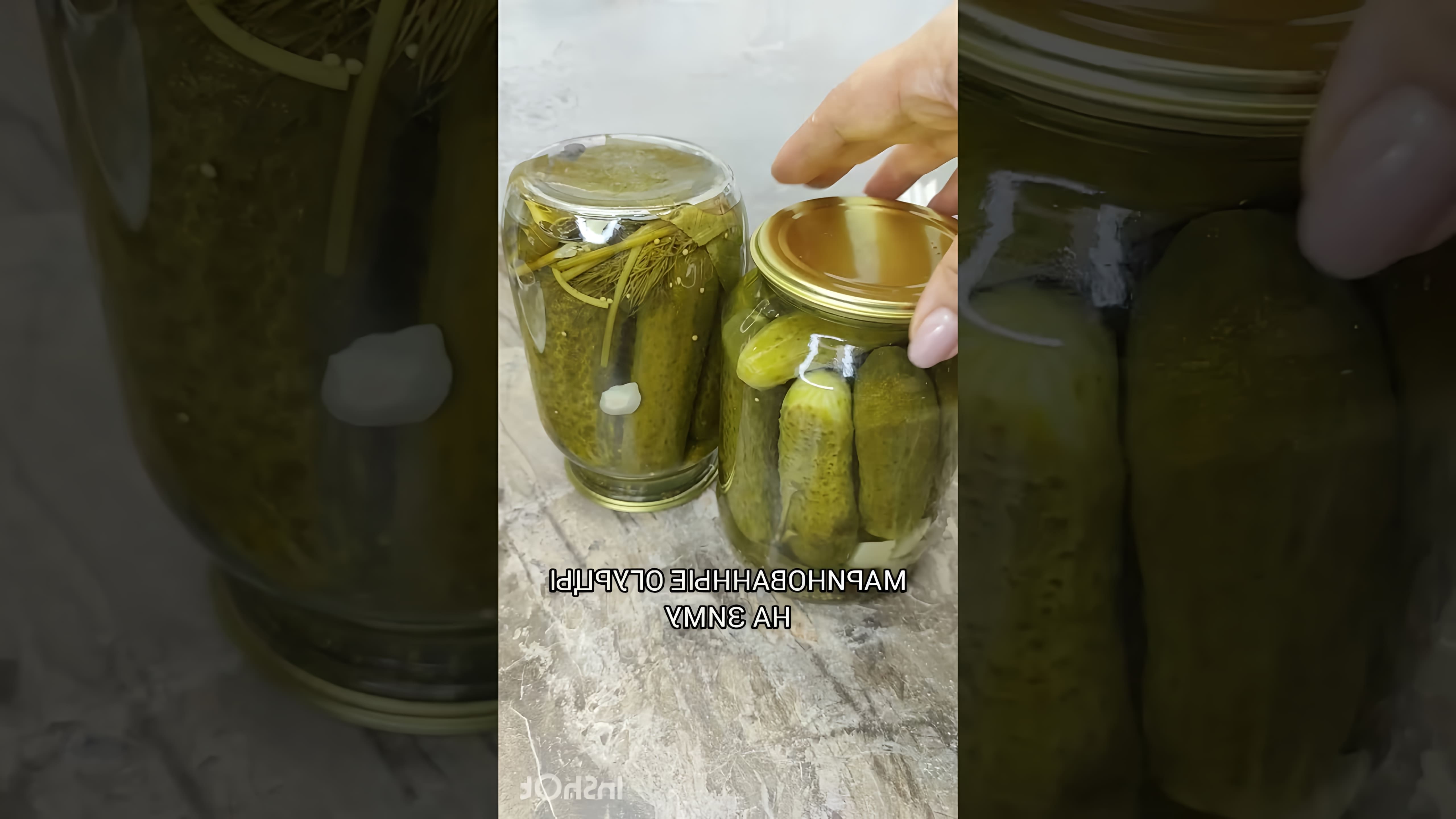 Видео описывает, как приготовить хрустящие и вкусные маринованные огурцы на зиму