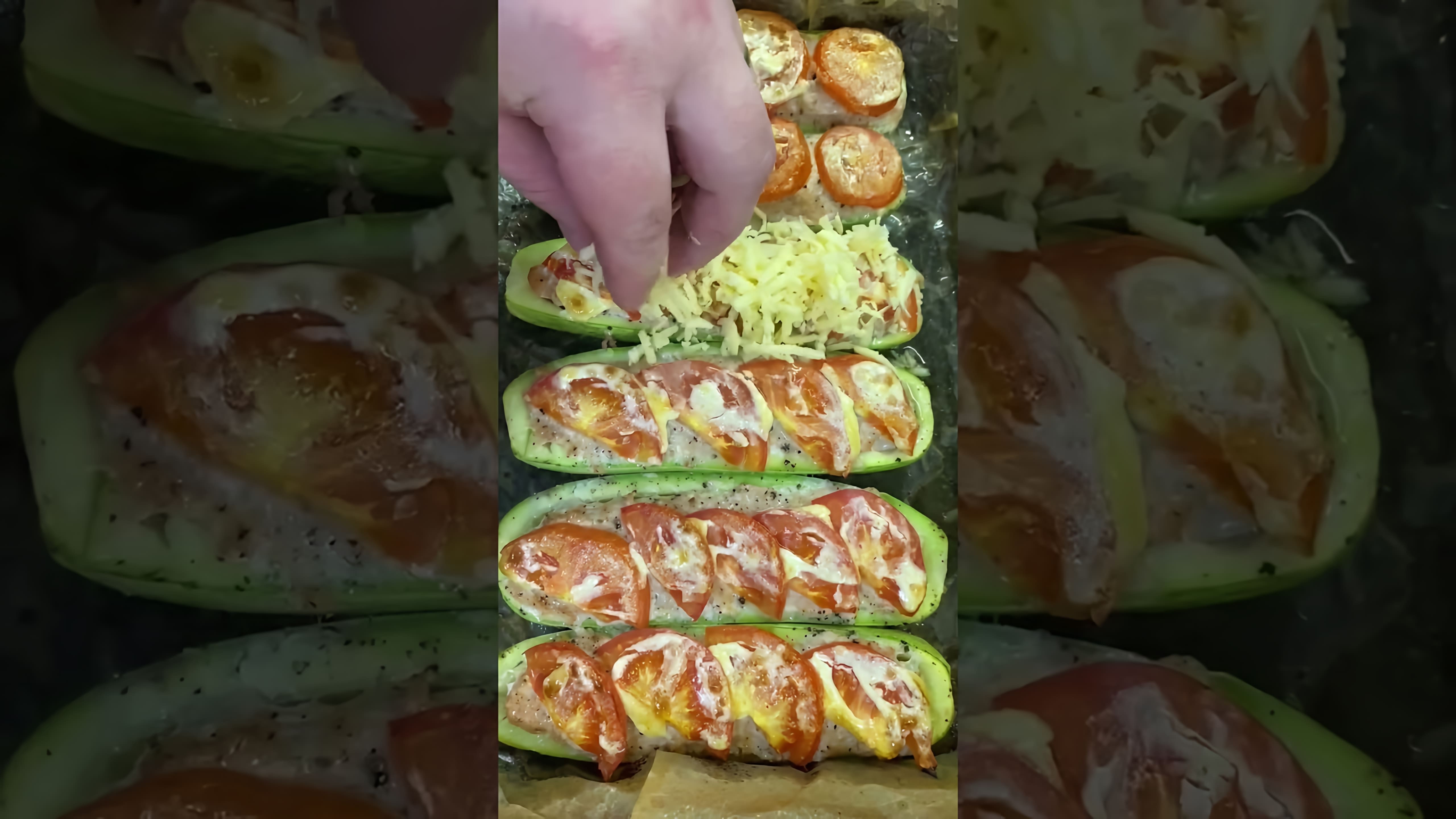 Видео рецепт фаршированных кабачковых лодочек, запеченных в духовке