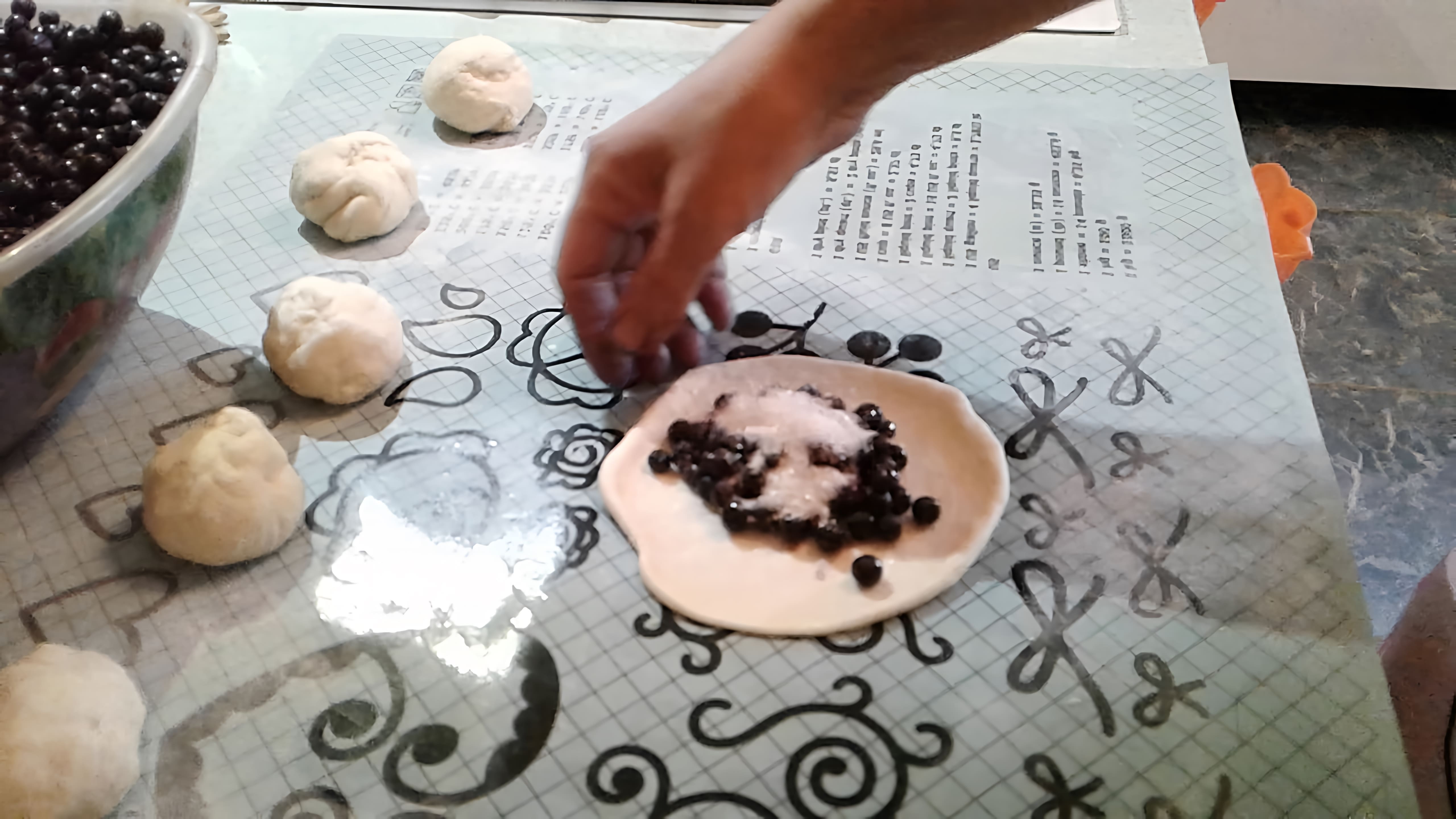 В этом видео-ролике показан процесс приготовления пирожков из сдобного теста с черникой