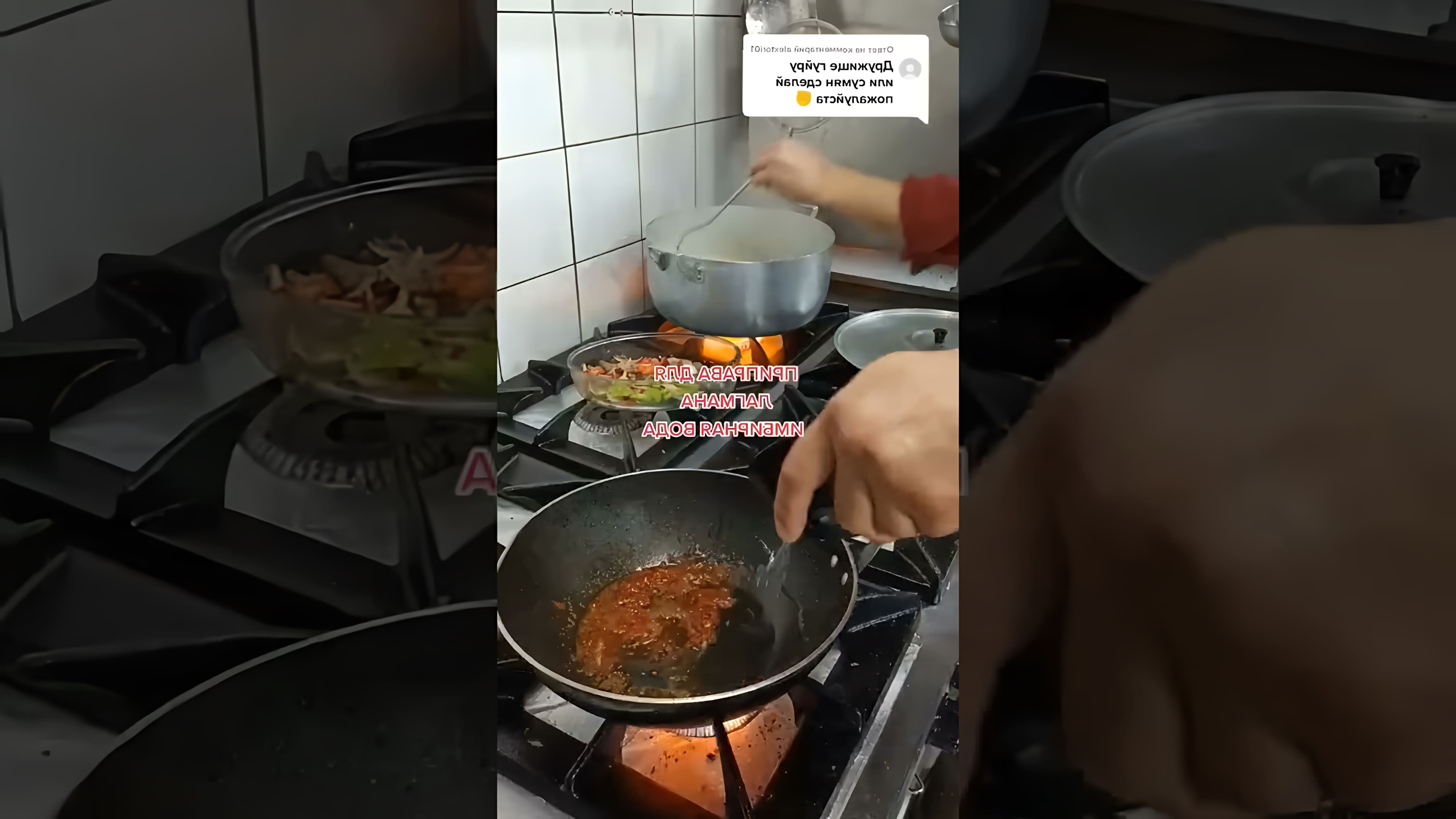 В этом видео-ролике вы увидите, как приготовить уйгурский лагман - традиционное блюдо уйгурской кухни
