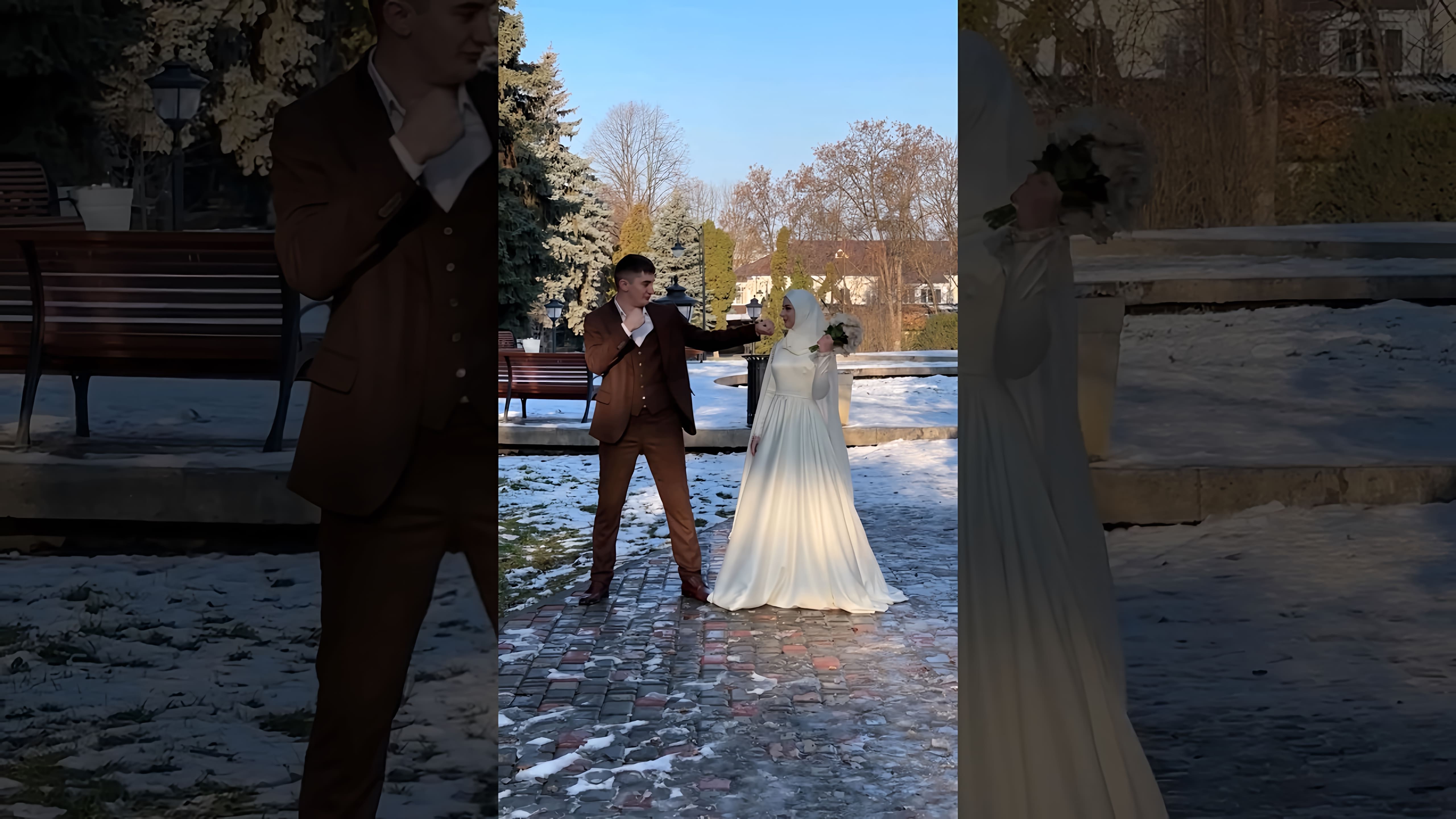 В этом видео-ролике мы видим молодого человека, который, находясь на свадьбе, неожиданно ударил свою невесту